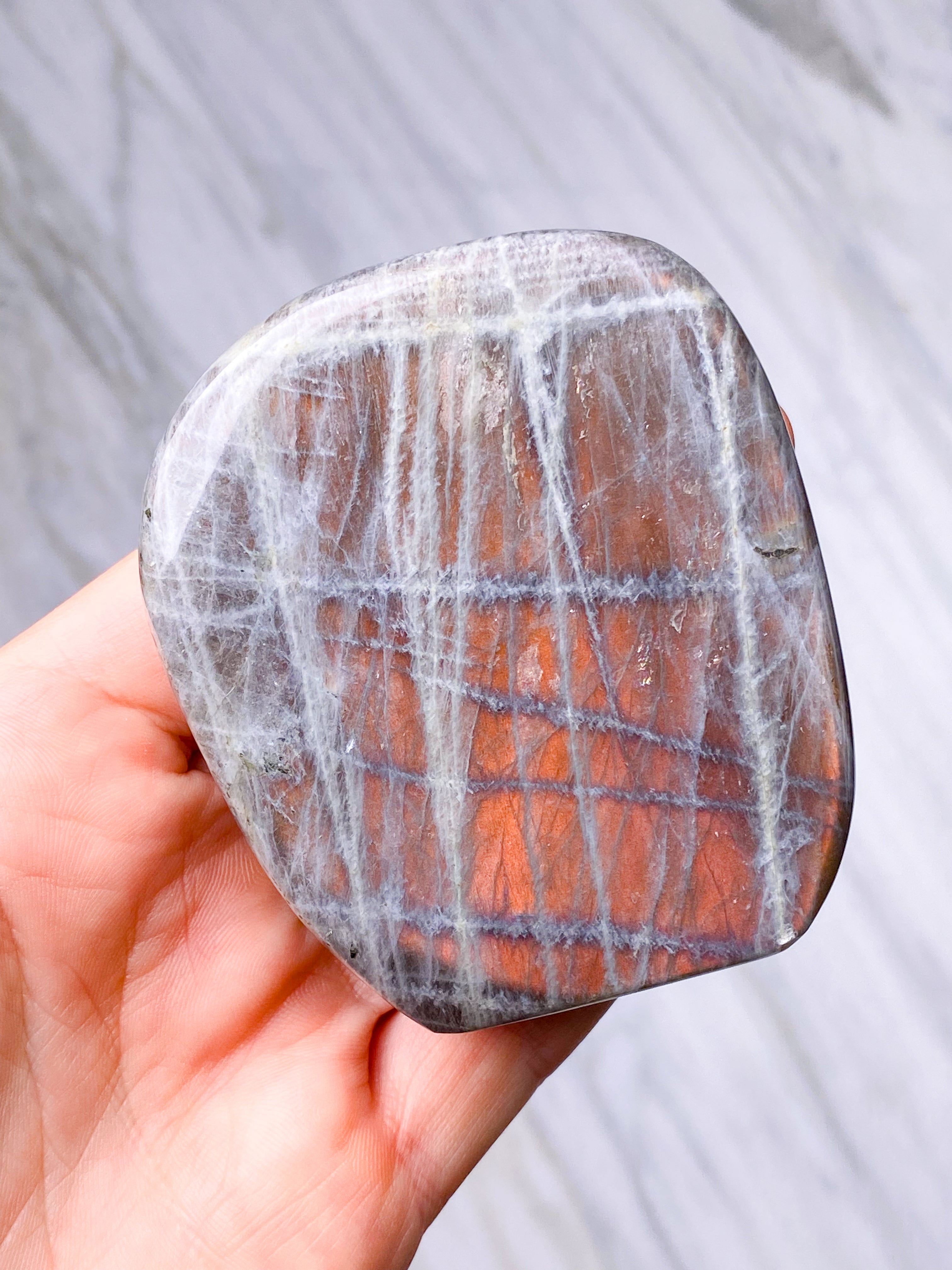 Guld labradorite hjärta