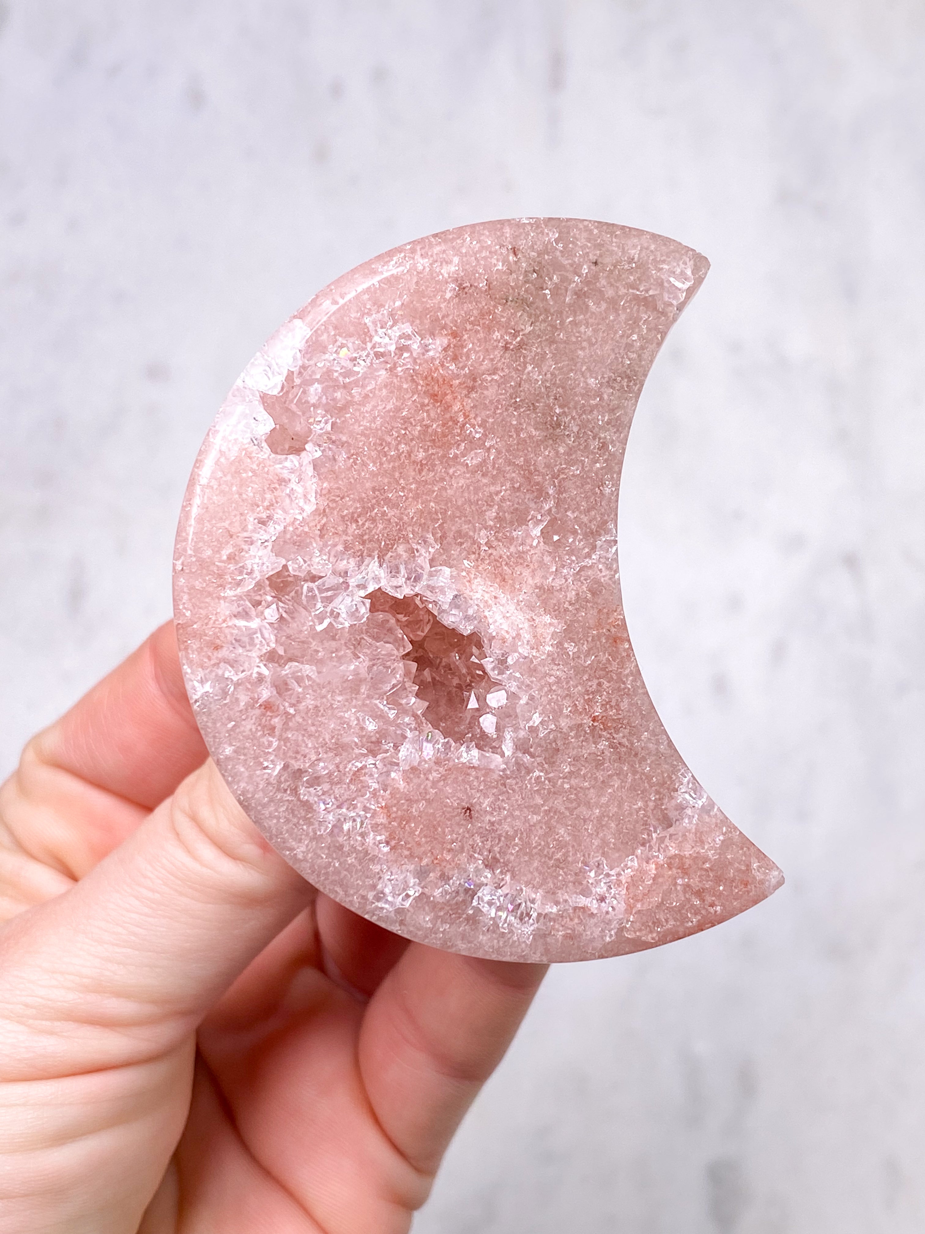 Druzy Pink Ametyst Måne (Nr. 4)