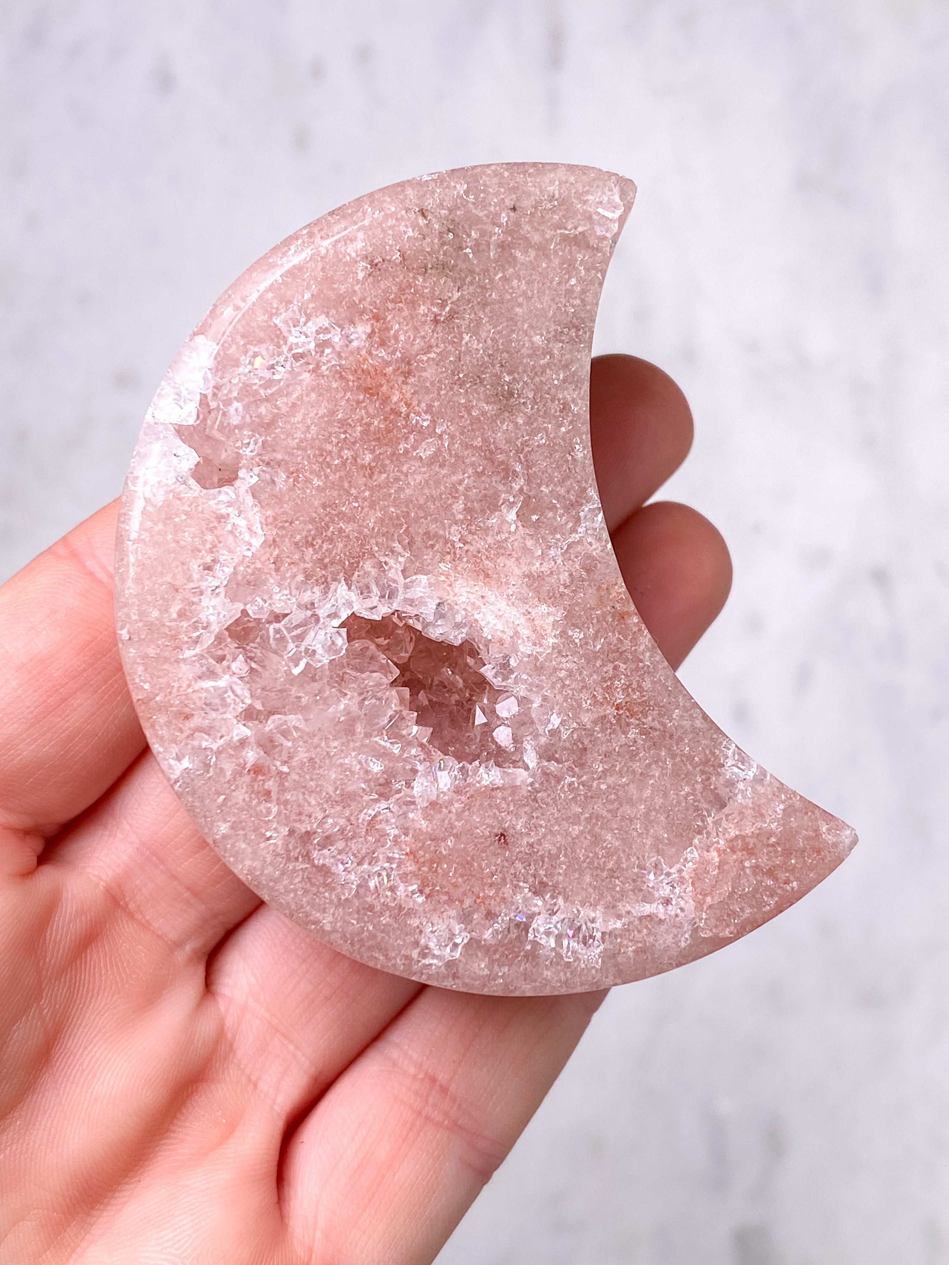 Druzy Pink Ametyst Måne (Nr. 4)