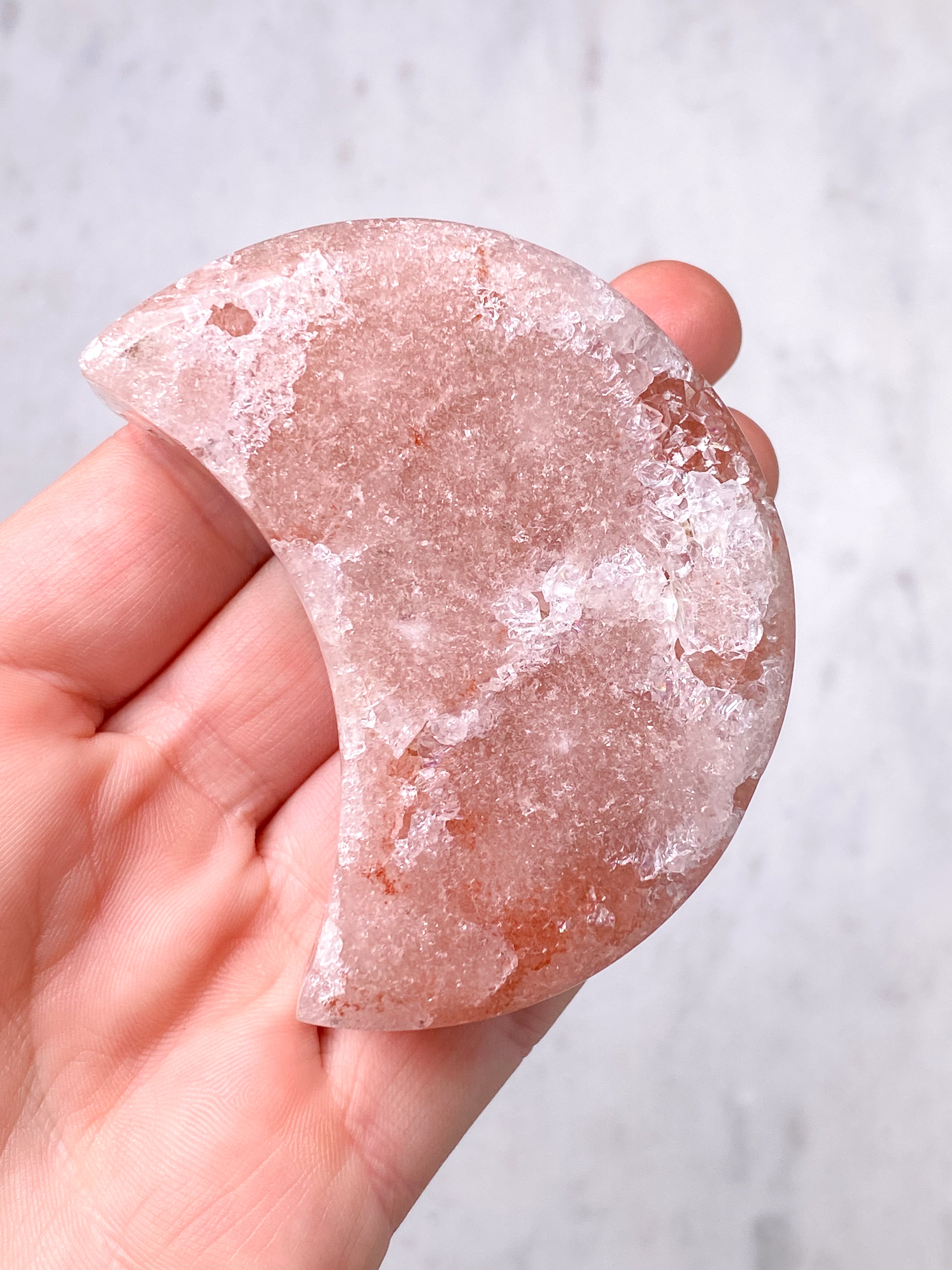 Druzy Pink Ametyst Måne (Nr. 4)