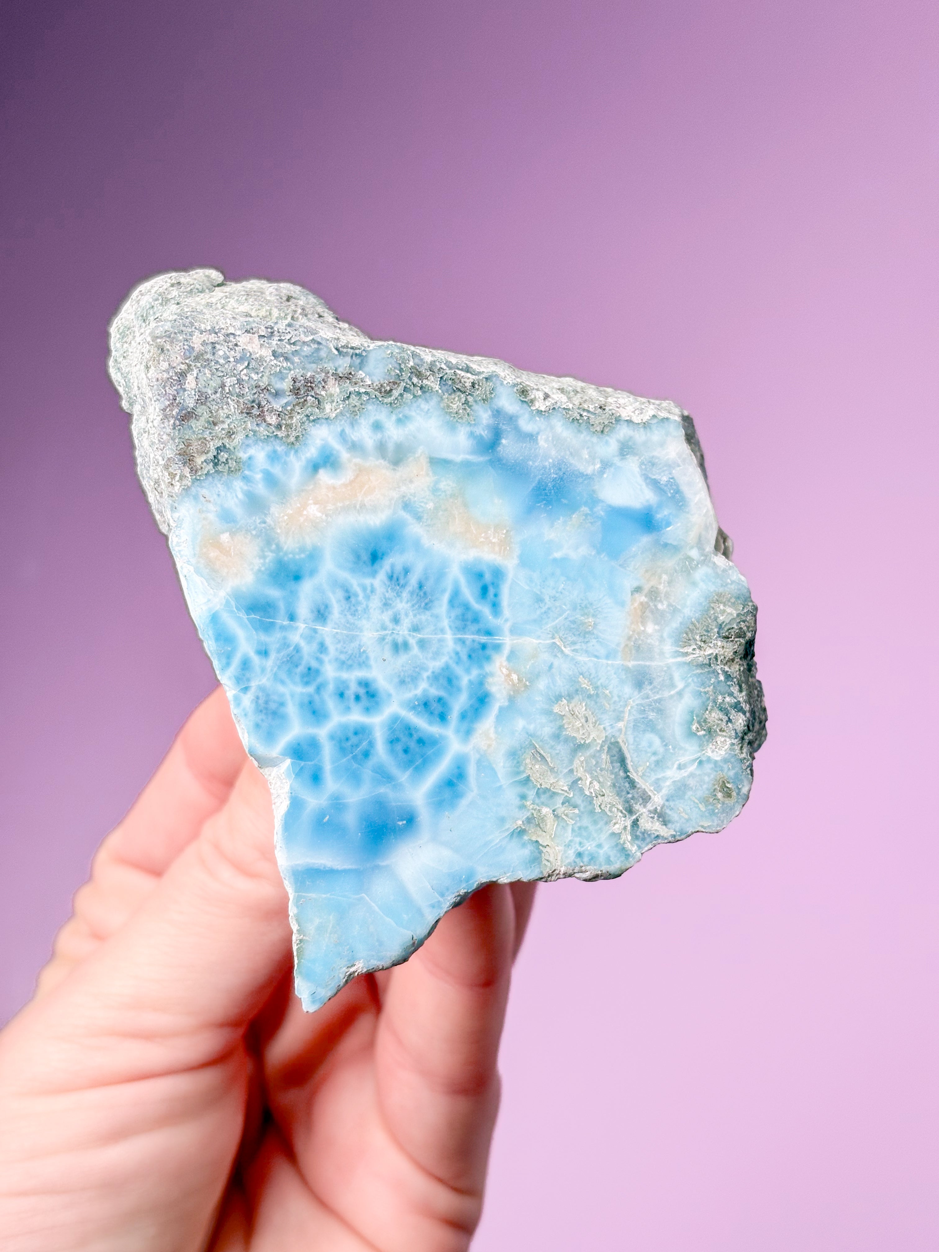 Larimar Raw Polished Large (Nr 47) Exklusiv kvalitet