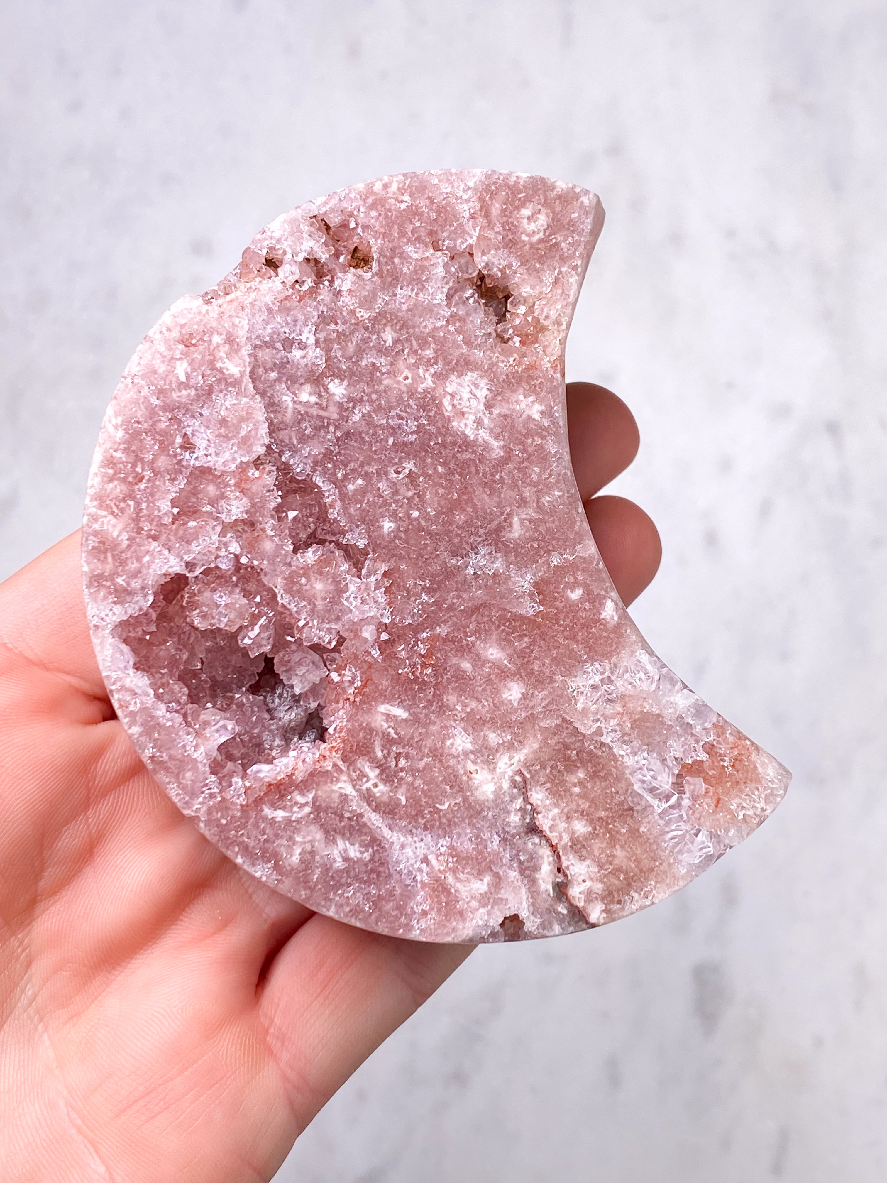 Druzy Pink Ametyst Måne (Nr. 6)