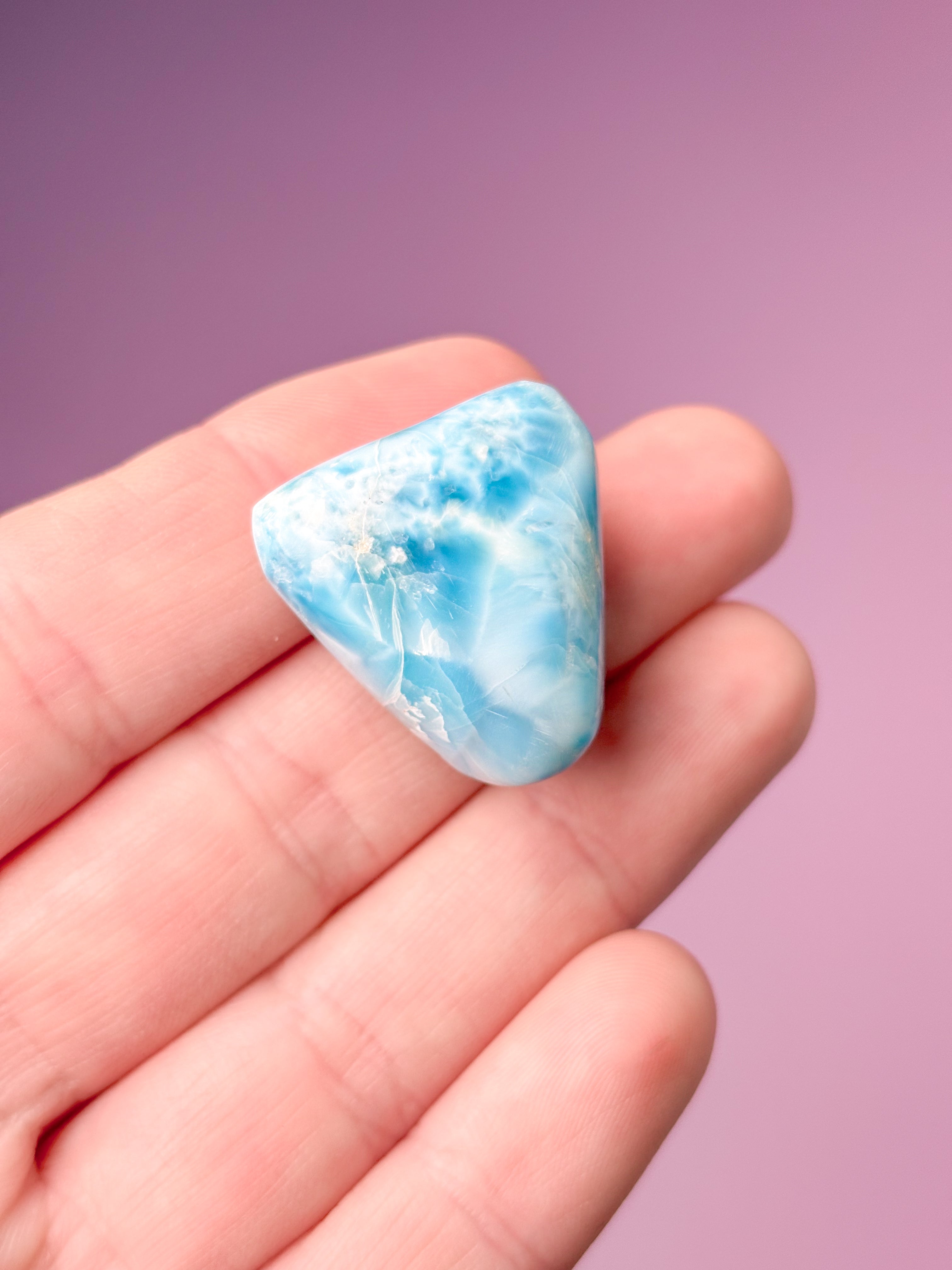 Larimar Pocket Stone Polished (nr 35) Exklusiv kvalitet