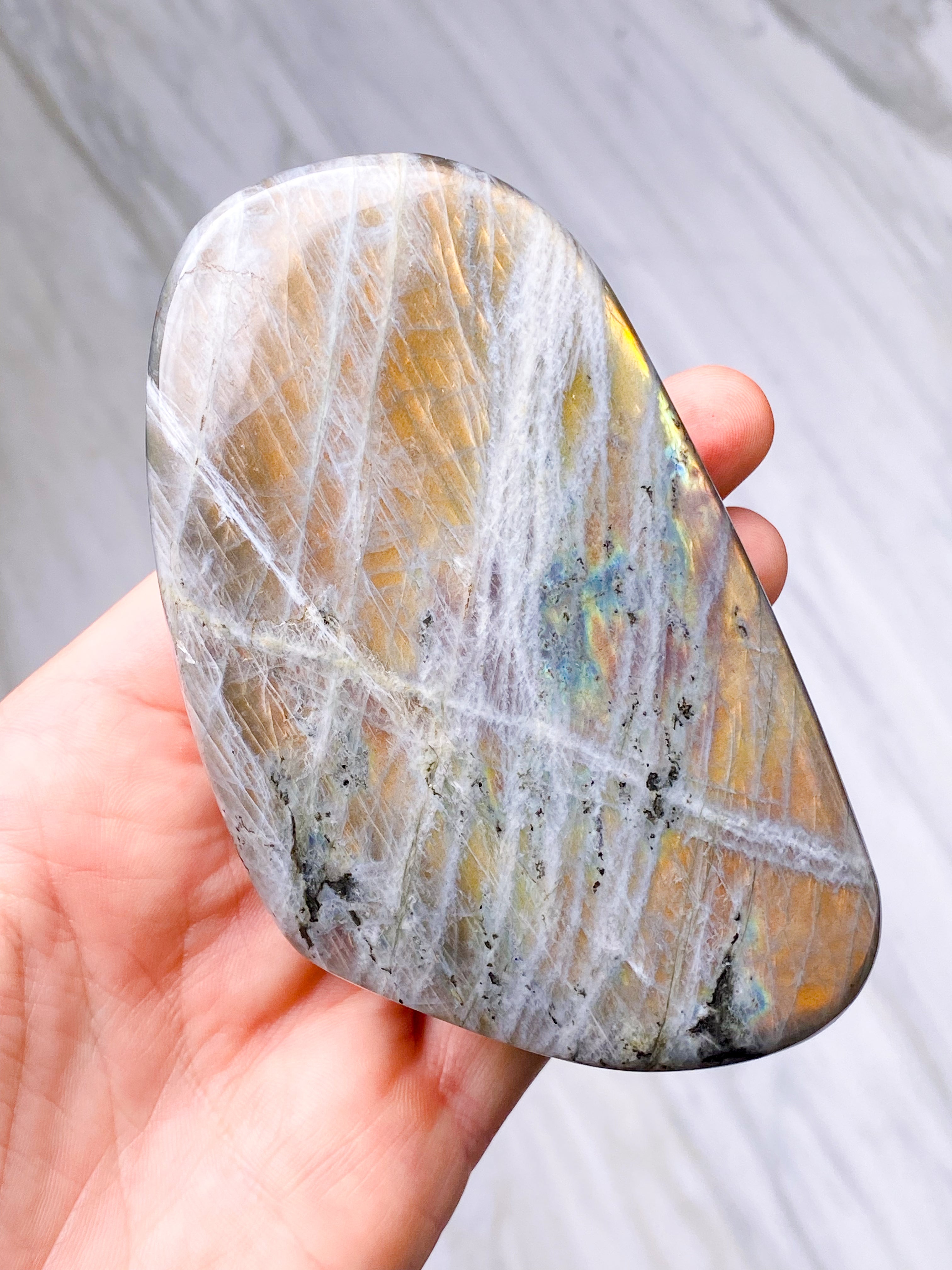 Guld labradorite hjärta