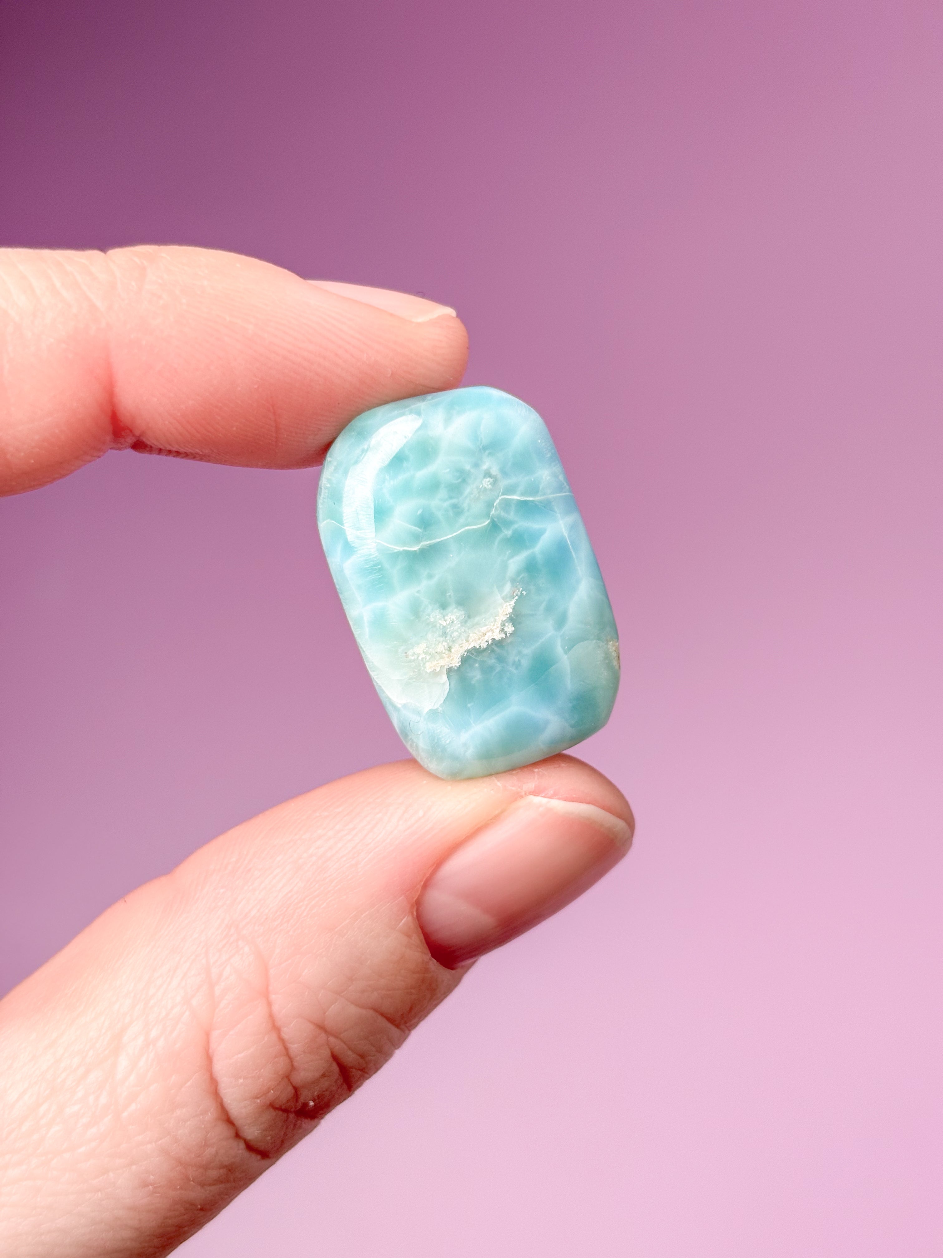 Larimar Pocket Stone Polished (nr 41) Exklusiv kvalitet