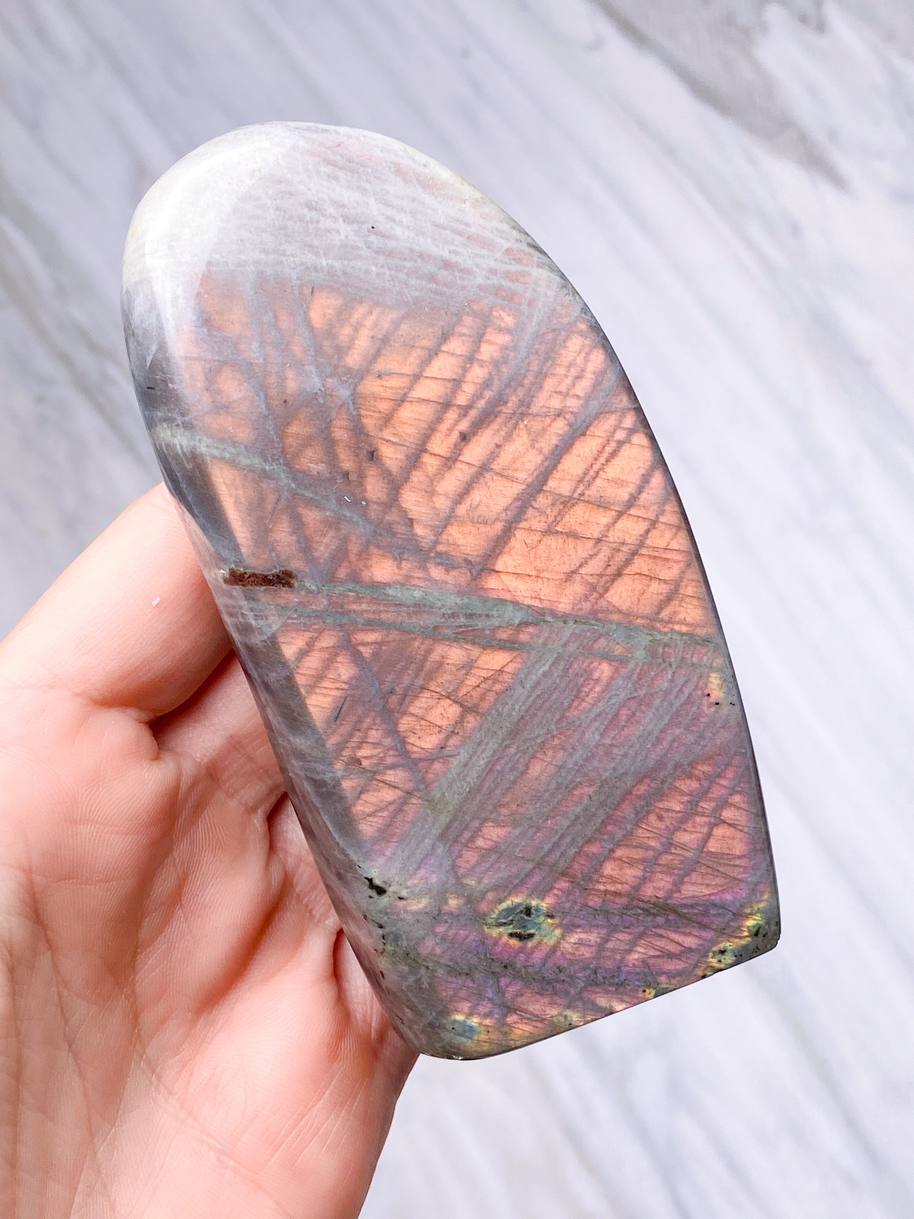Guld labradorite hjärta