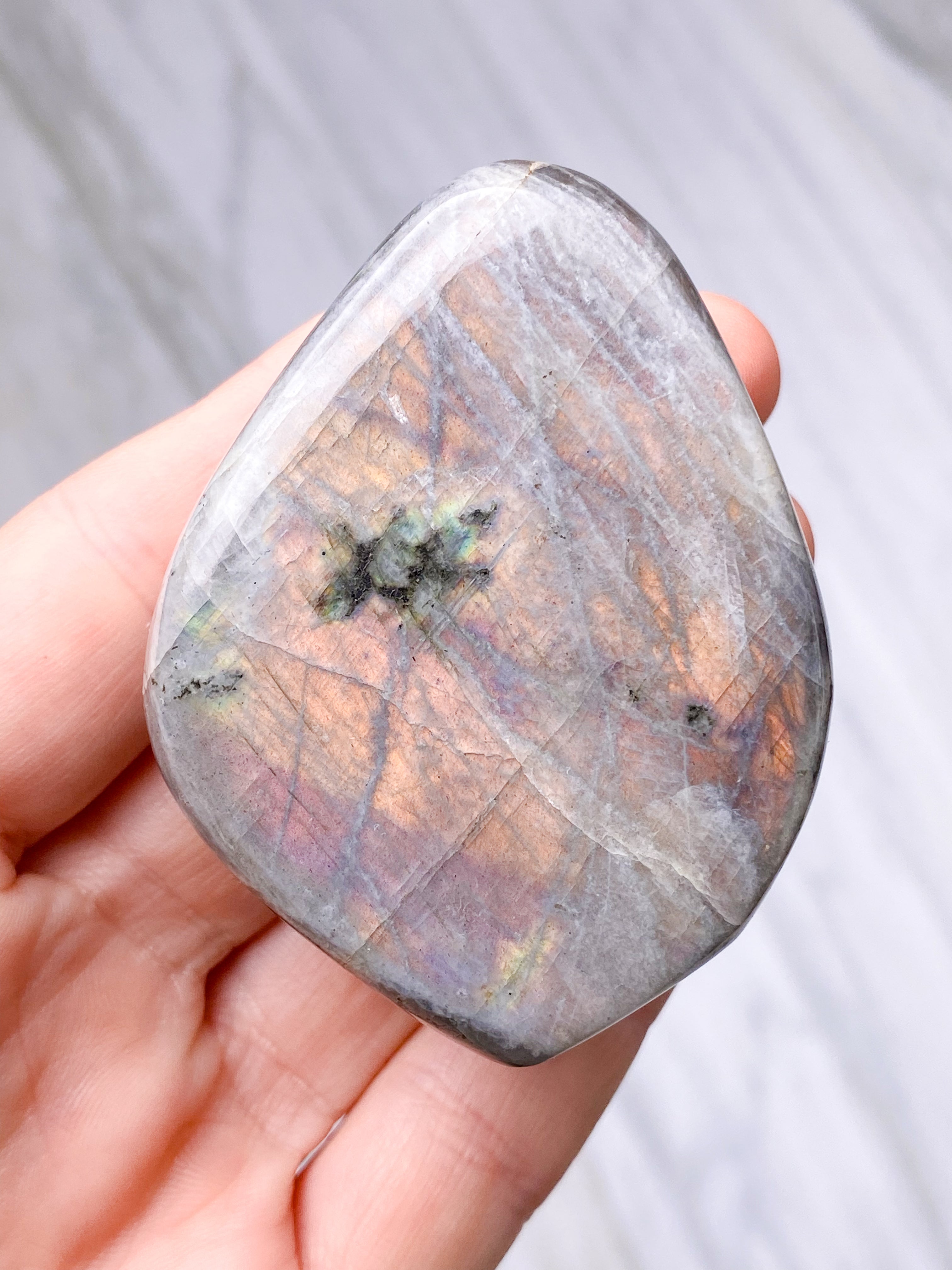 Guld labradorite hjärta