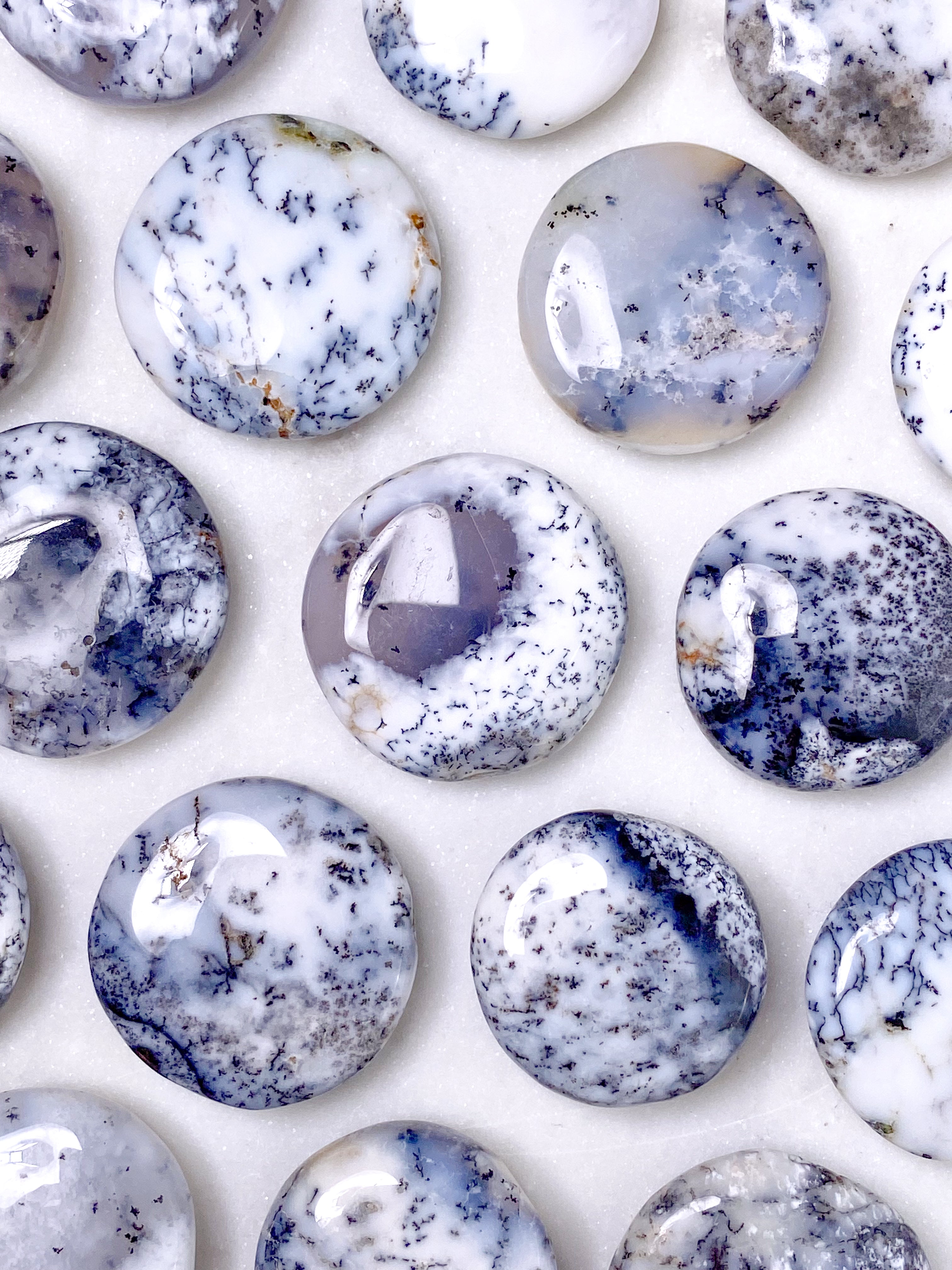 Dendrit Opal Mini Disc (Flad Poleret Lommesten)