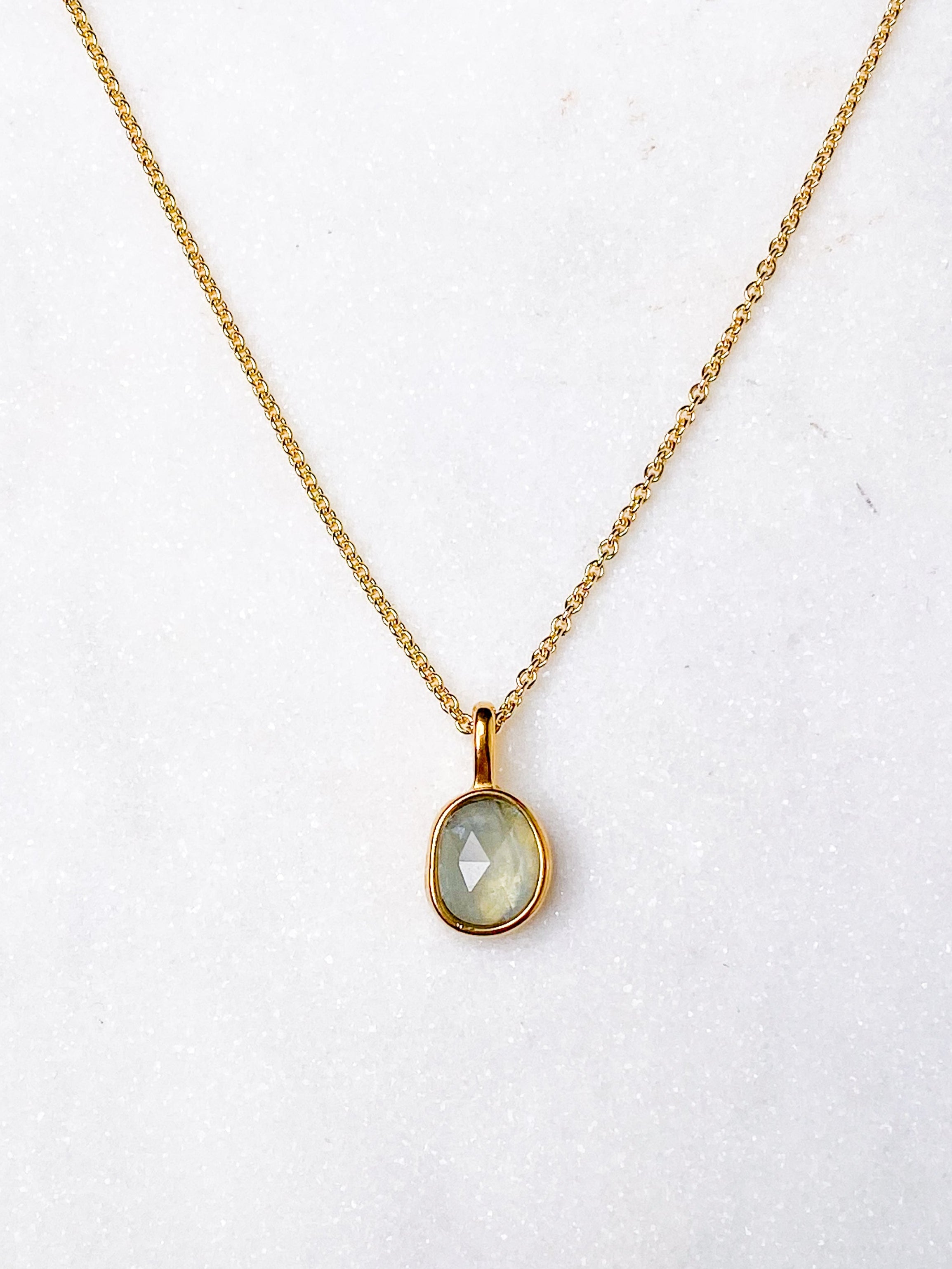 Akvamarin - Petite Heart - Guld