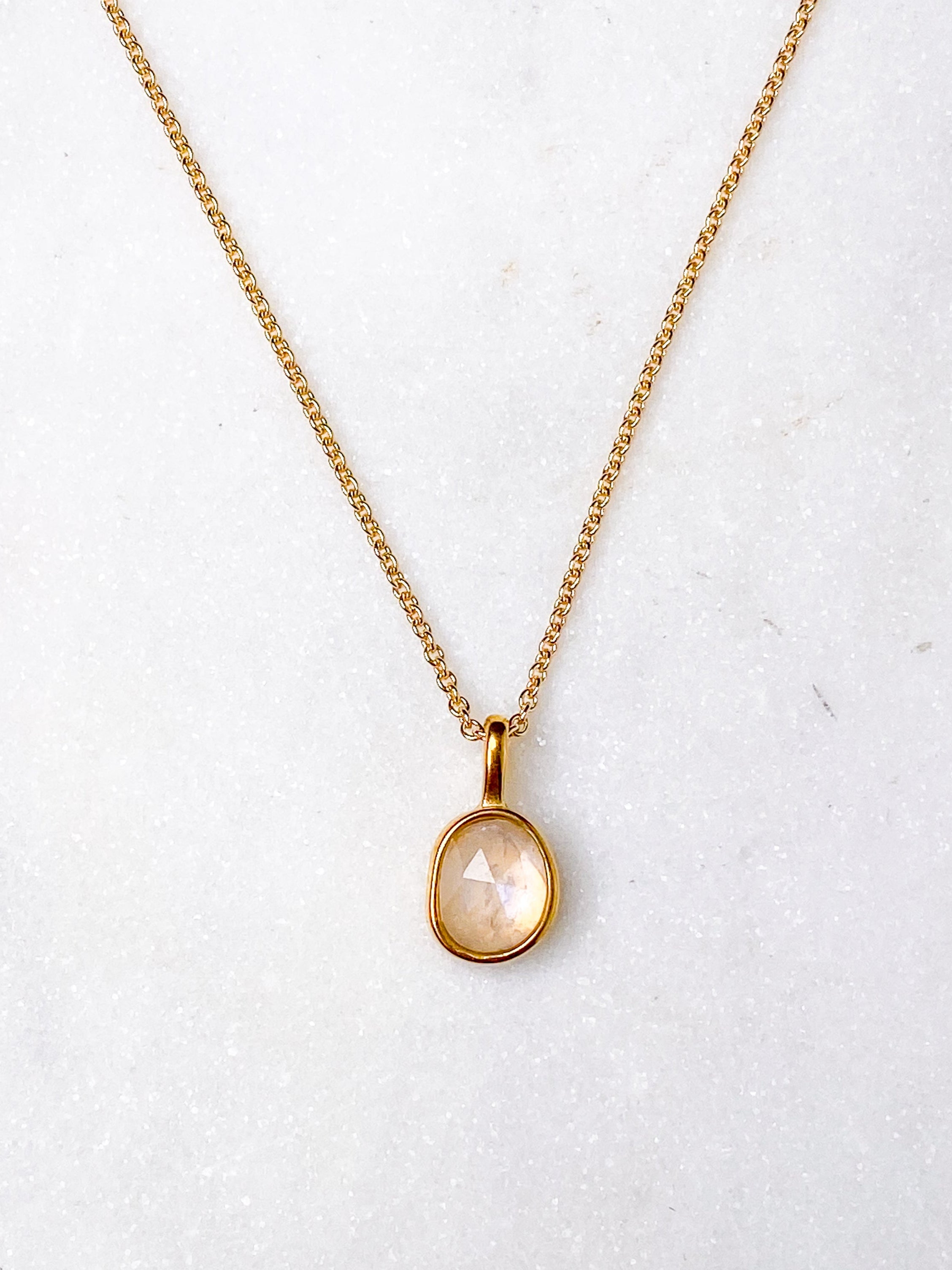 Amazonit Facet Necklace (18K guldpläterad)