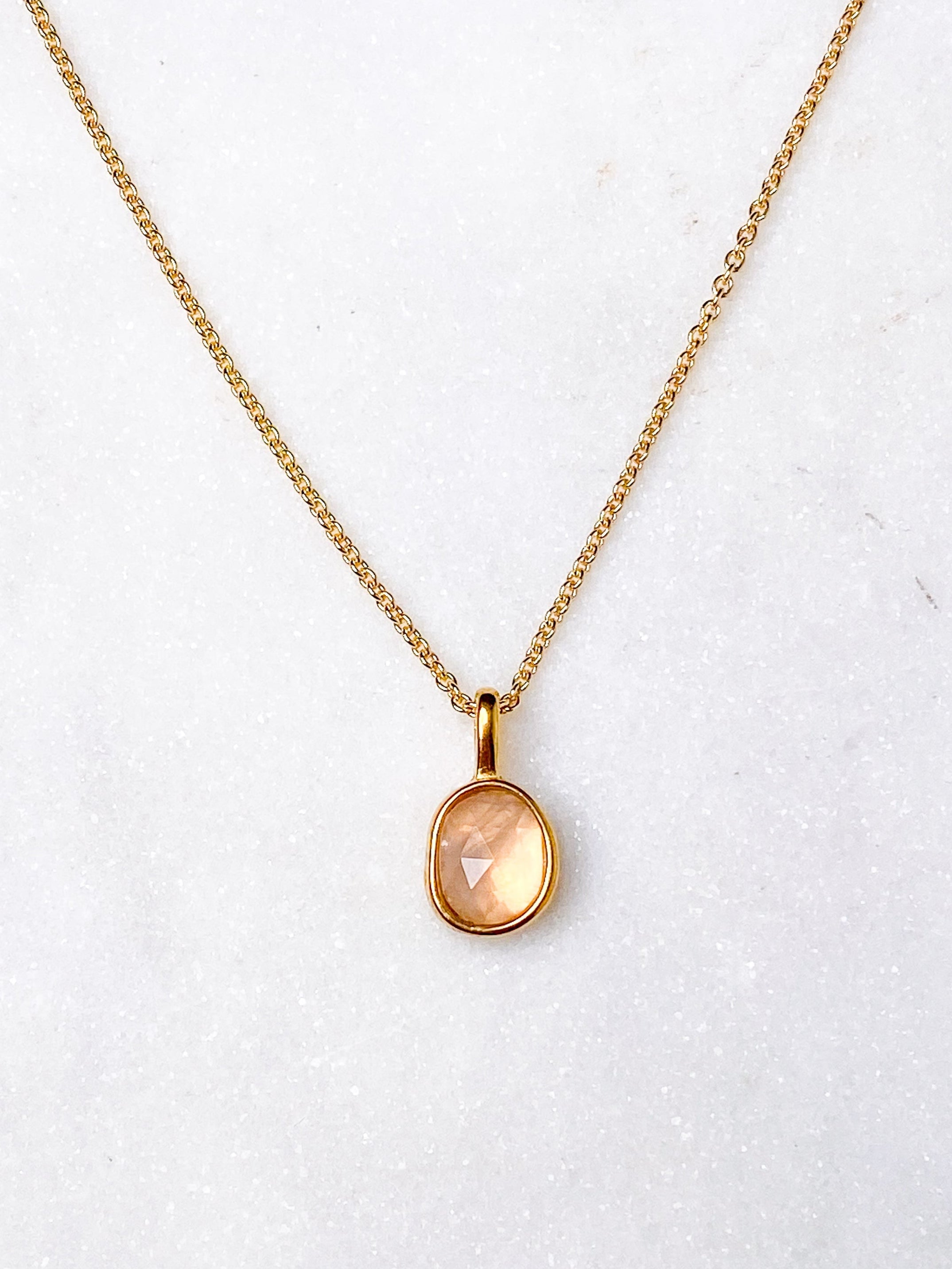 Akvamarin - Petite Heart - Guld
