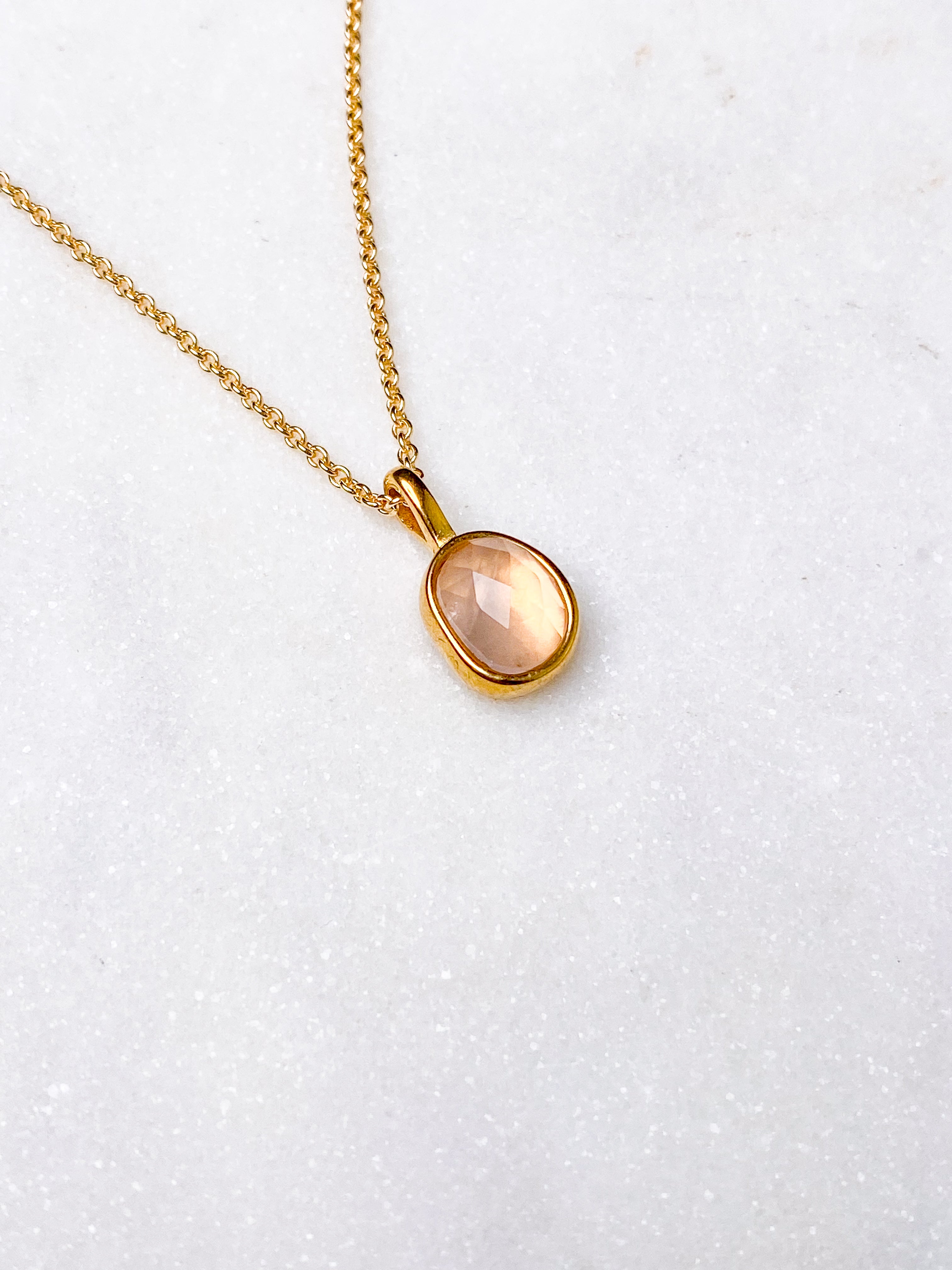 Akvamarin - Petite Heart - Guld