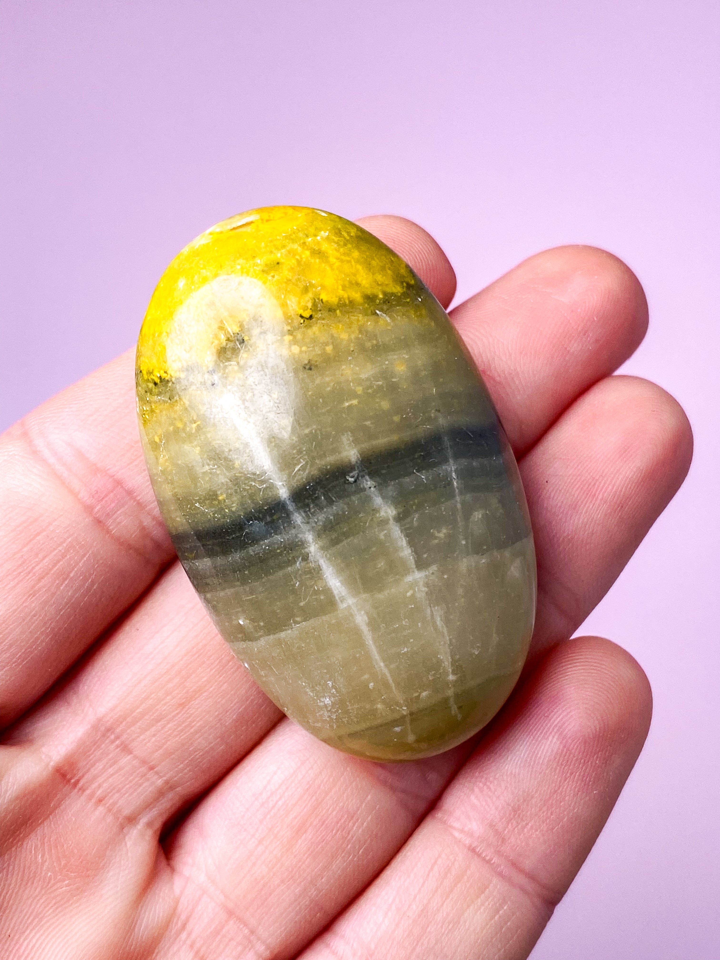 Bumble Bee Onyx Palmstone (Nr. 7)