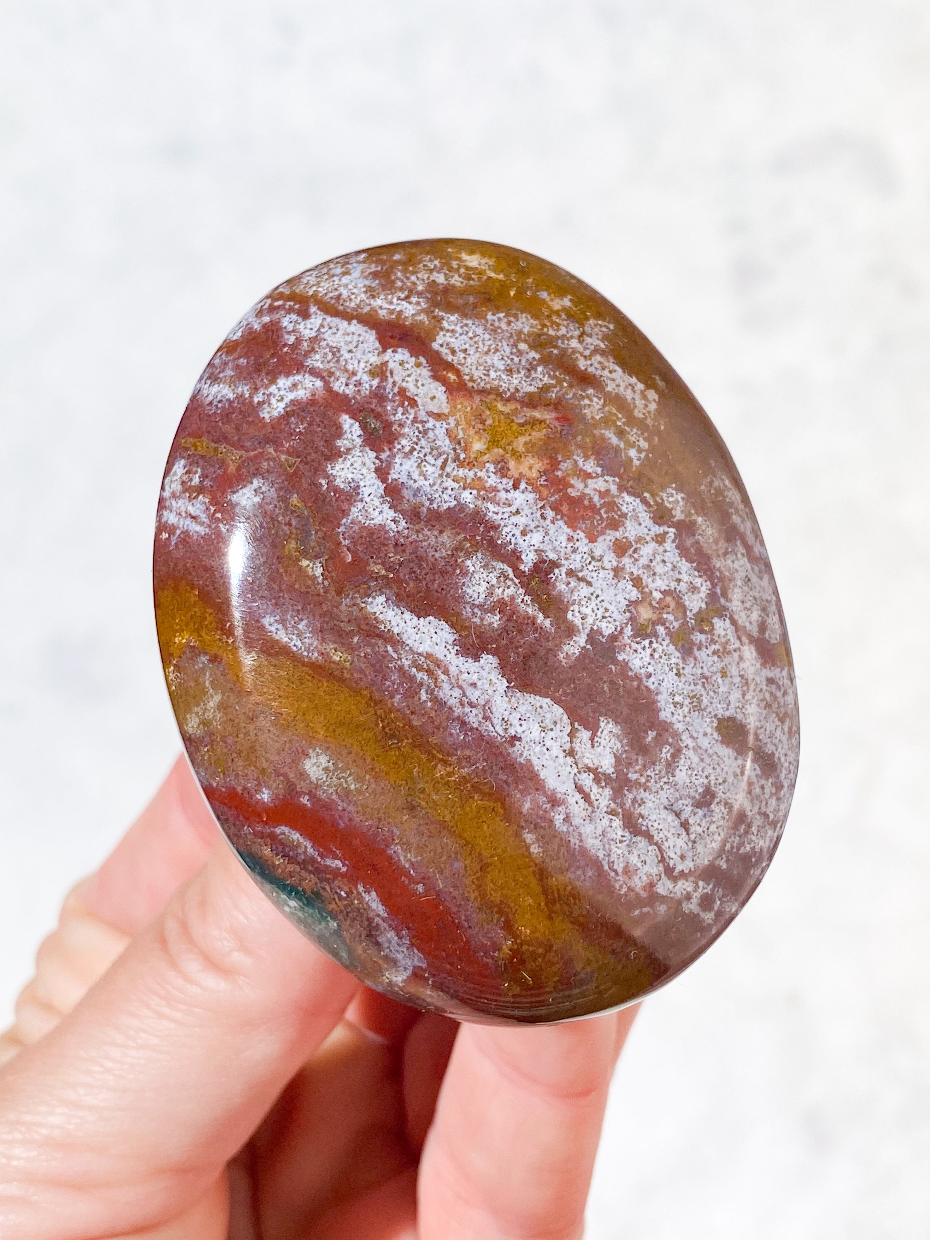 Röd Ocean Jaspis Palmstone (Nr 5)