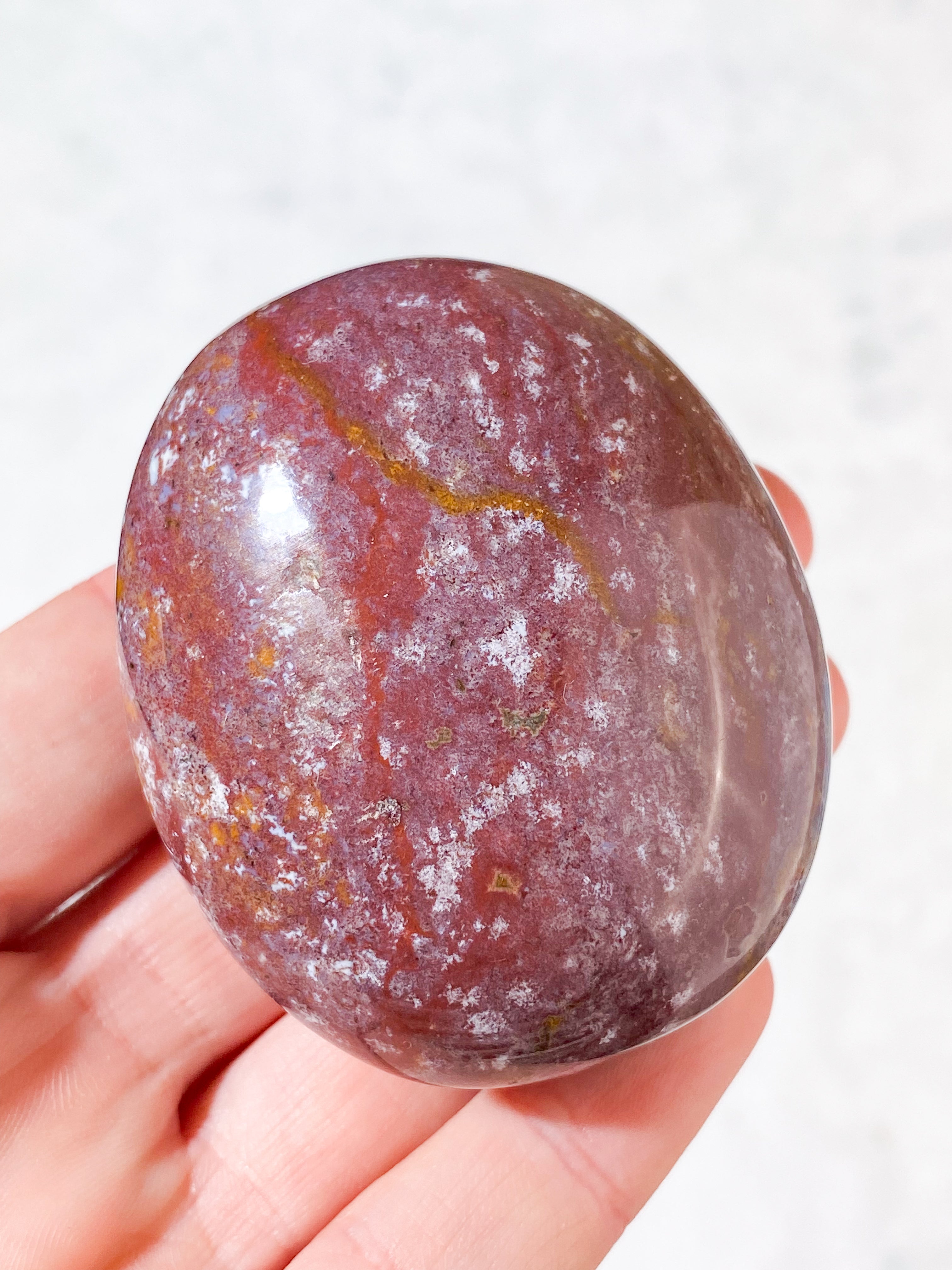 Röd Ocean Jaspis Palmstone (Nr. 7)