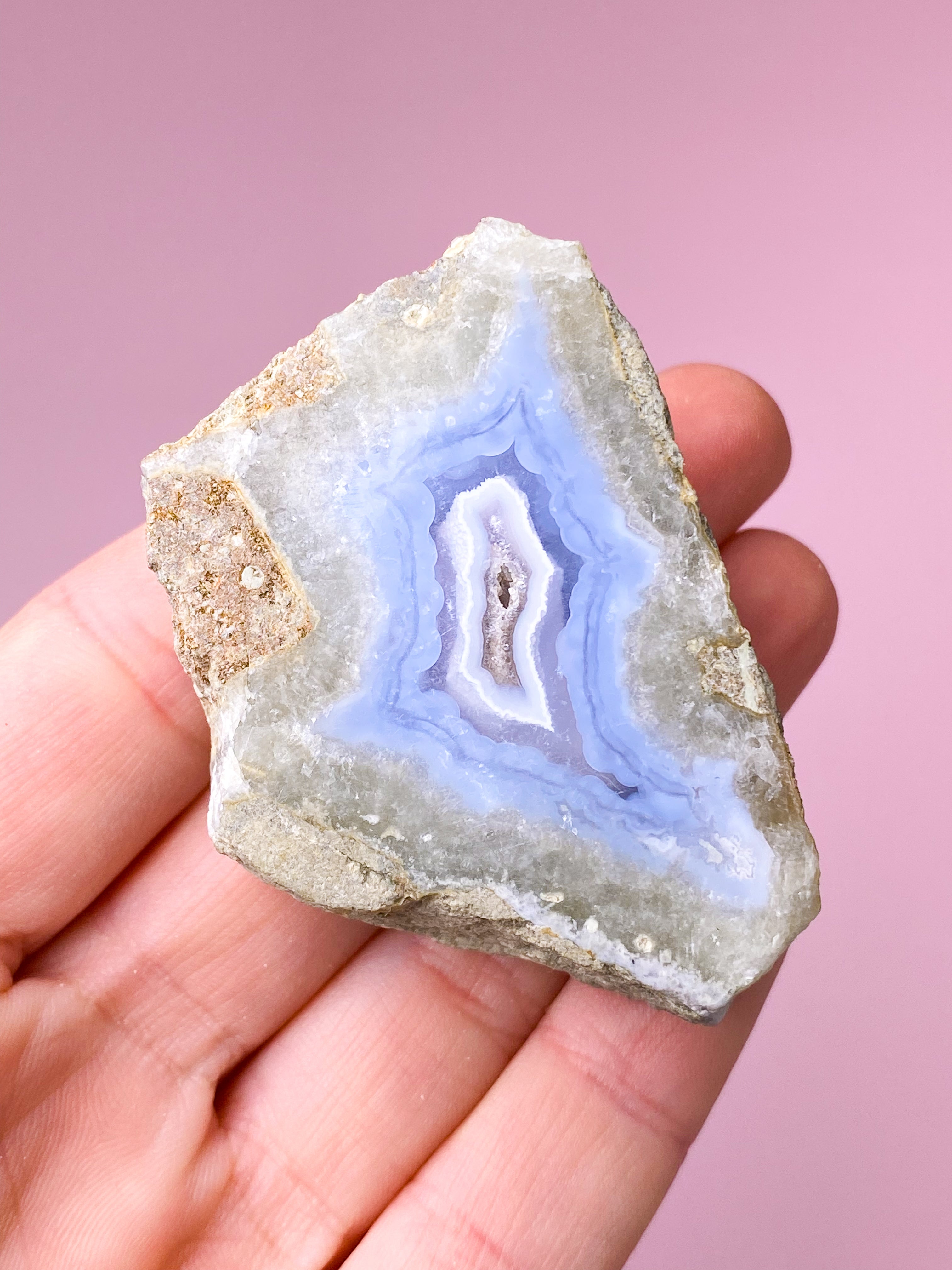 Blonde Agat Poleret Geode (Nr. 5)