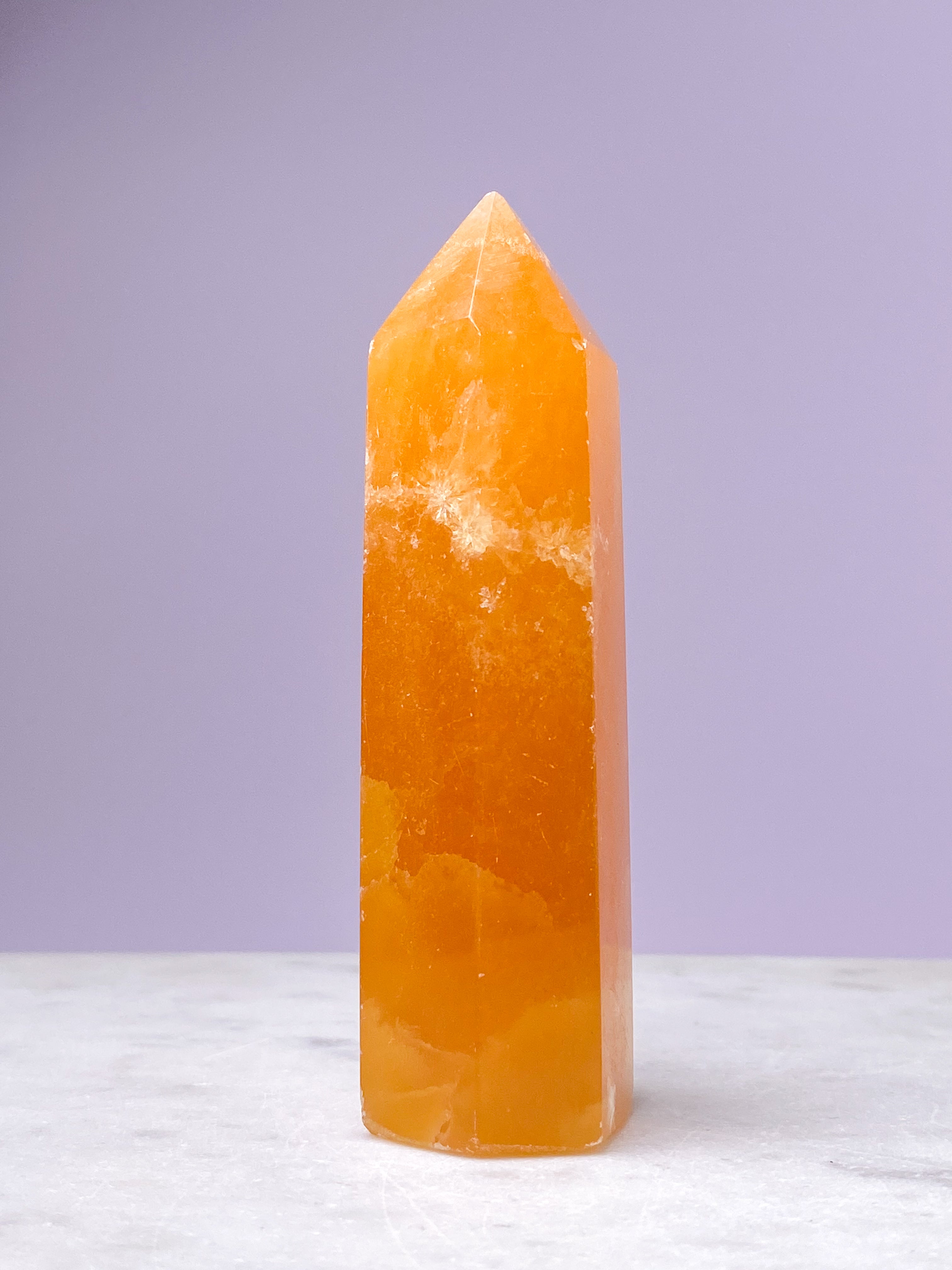 Orange Calcit Tårn (Nr. 6)