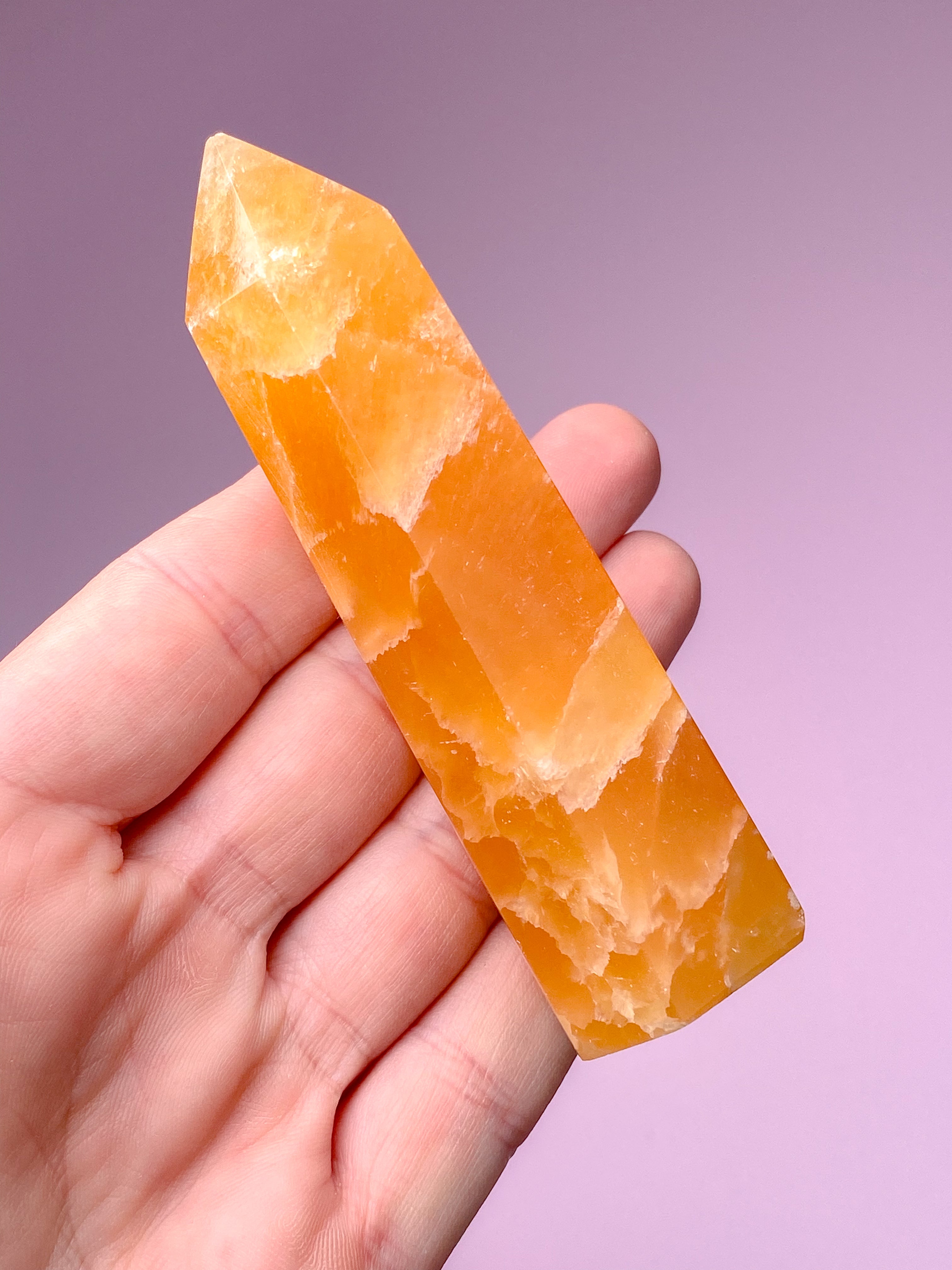 Orange Calcit Tårn (Nr. 6)