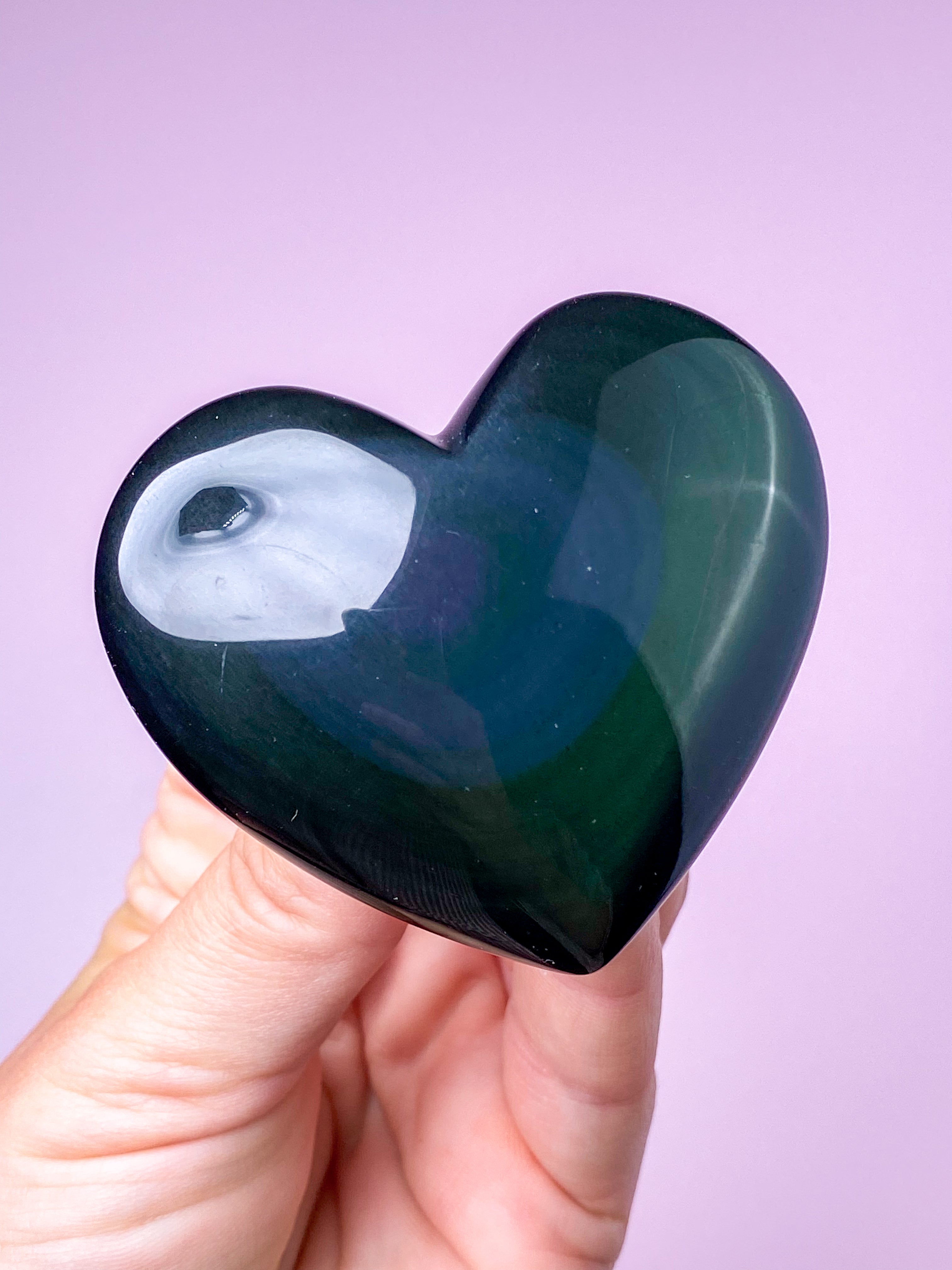 Regnbue Obsidian Hjerte (Nr. 5)