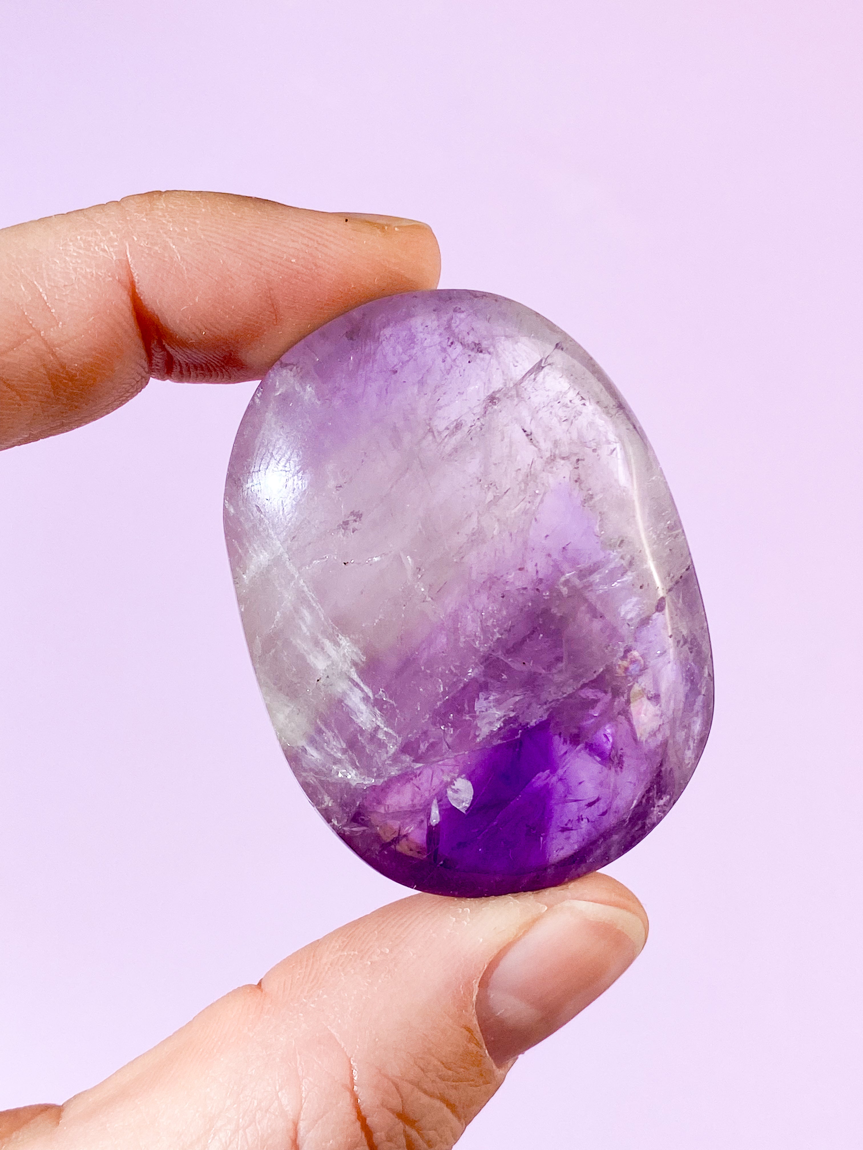 Smokey Phantom Ametist Palmstone (Nr. 6)