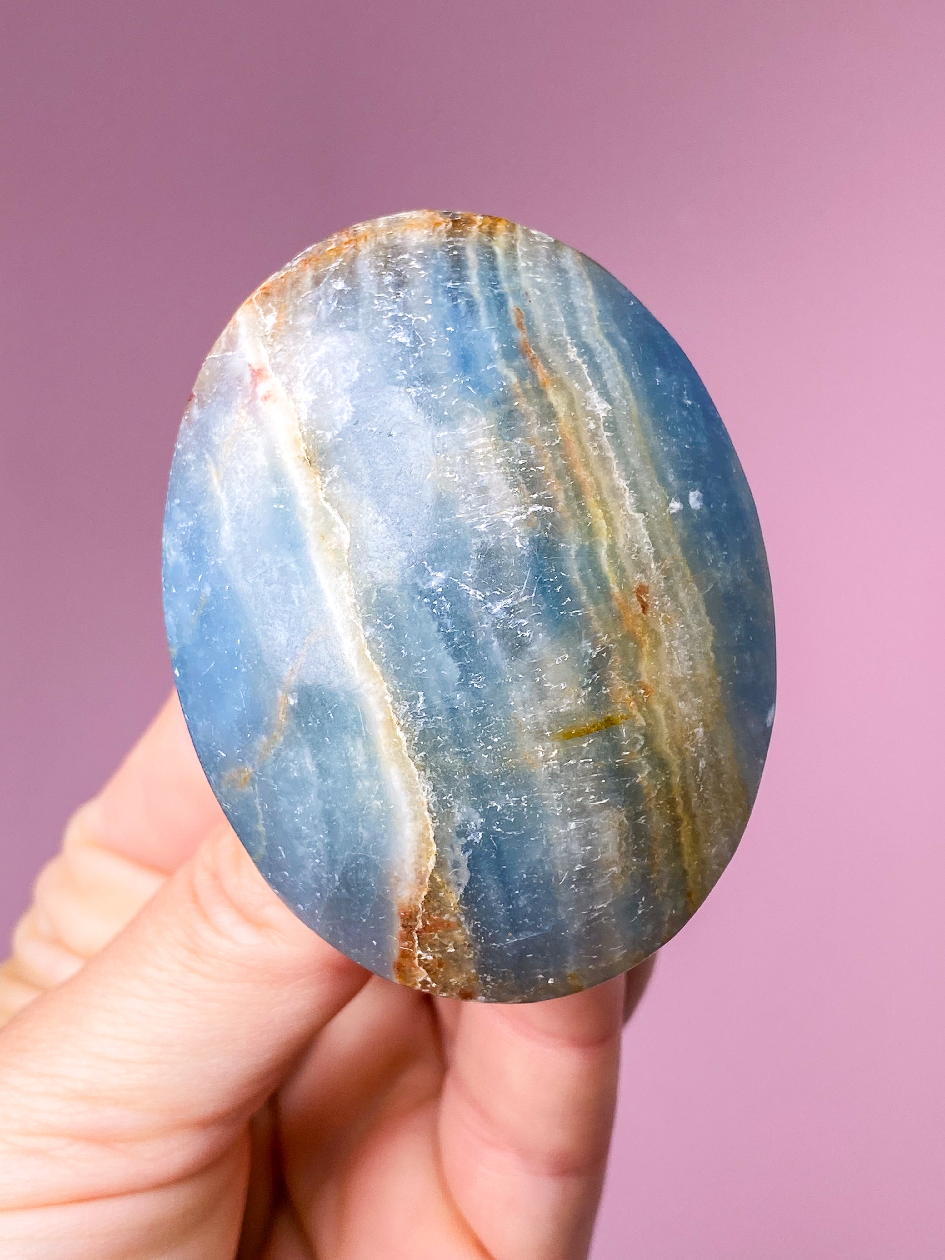 Blå Onyx Palmstone (Nr. 2)