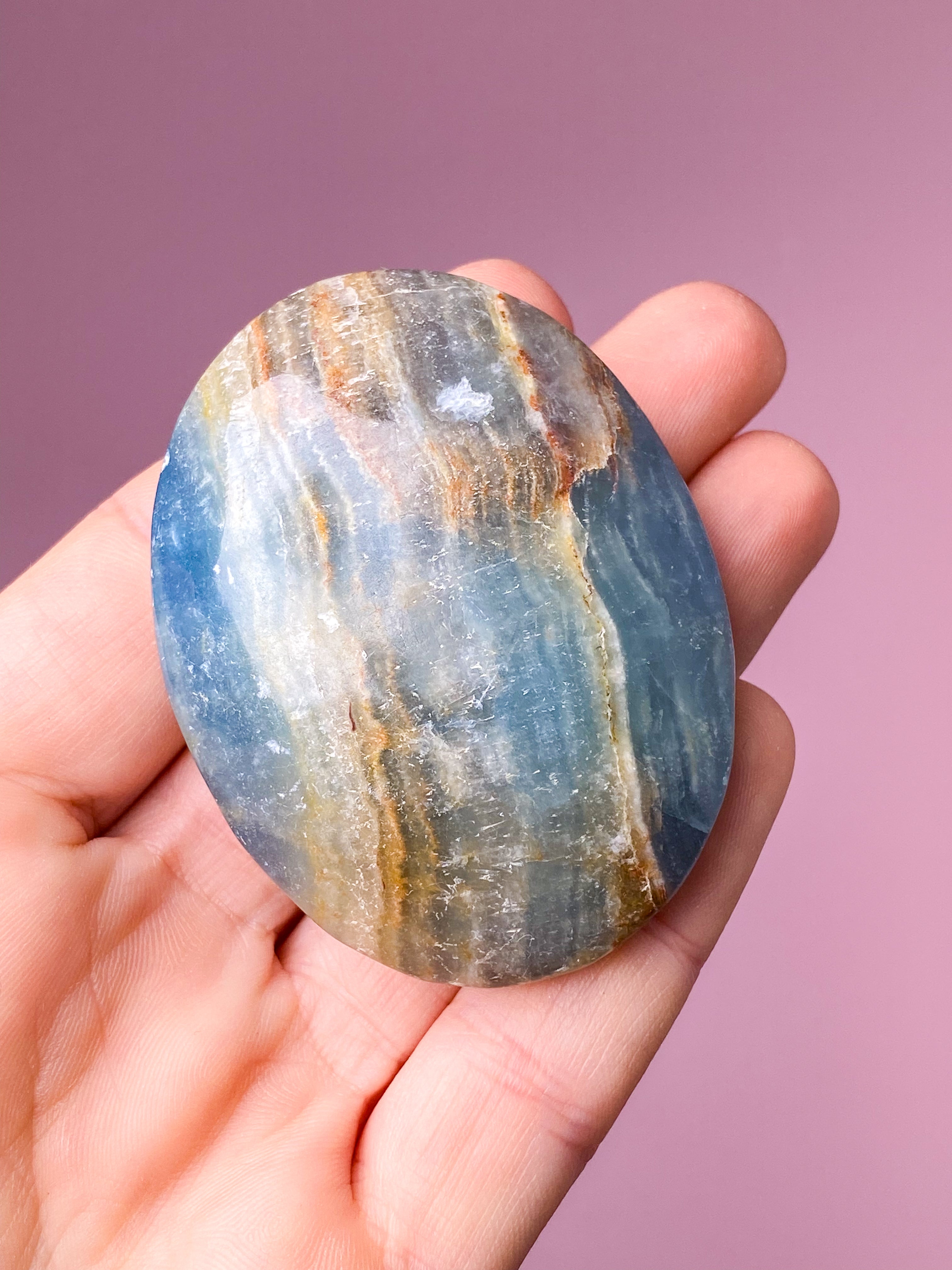 Blå Onyx Palmstone (Nr. 2)