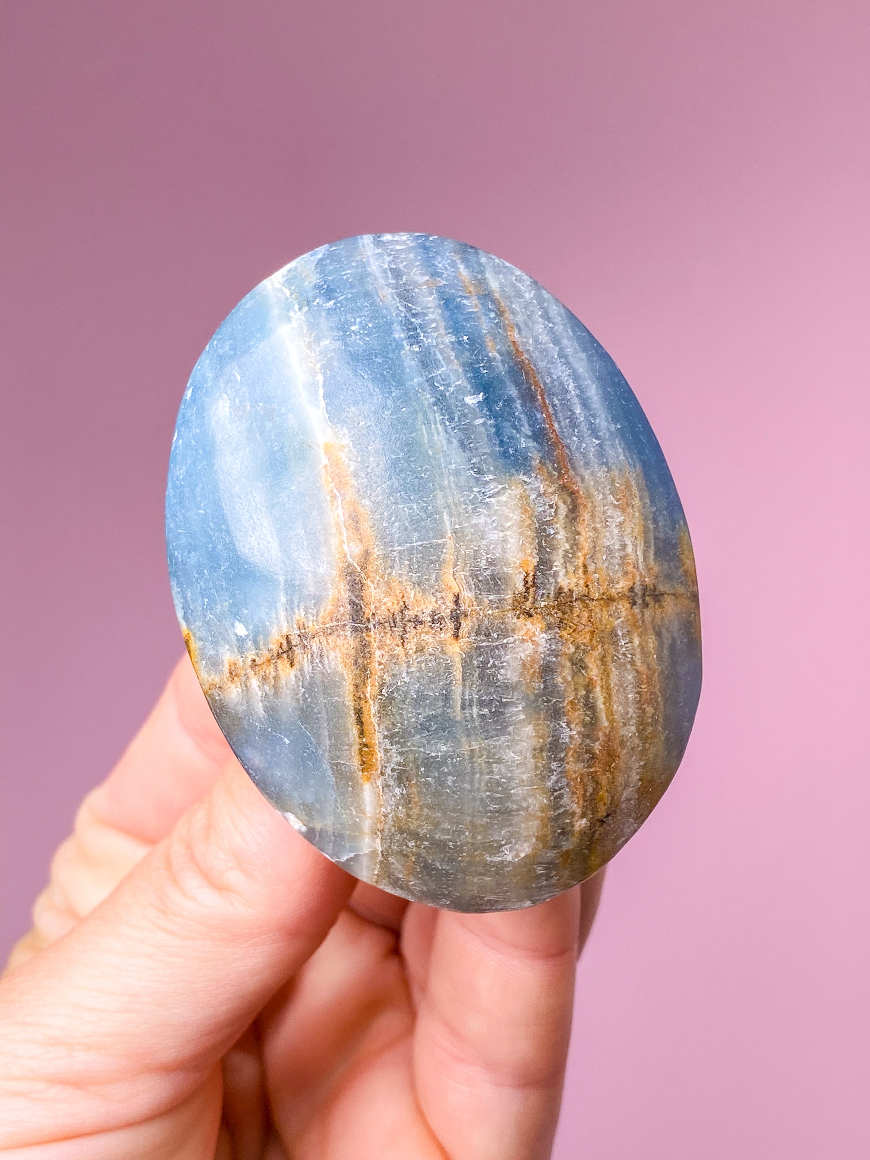 Blå Onyx Palmstone (Nr. 3)