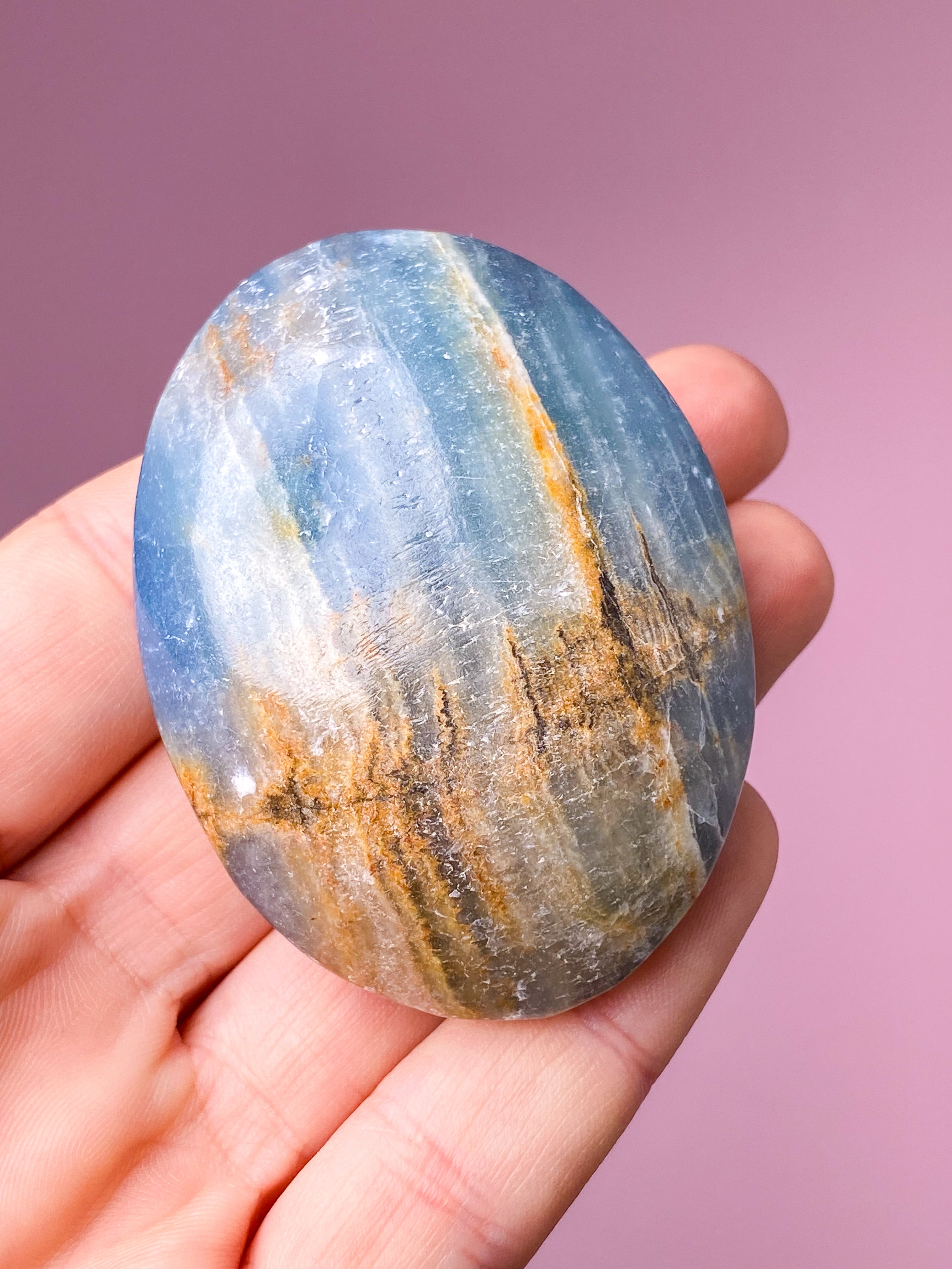 Blå Onyx Palmstone (Nr. 3)
