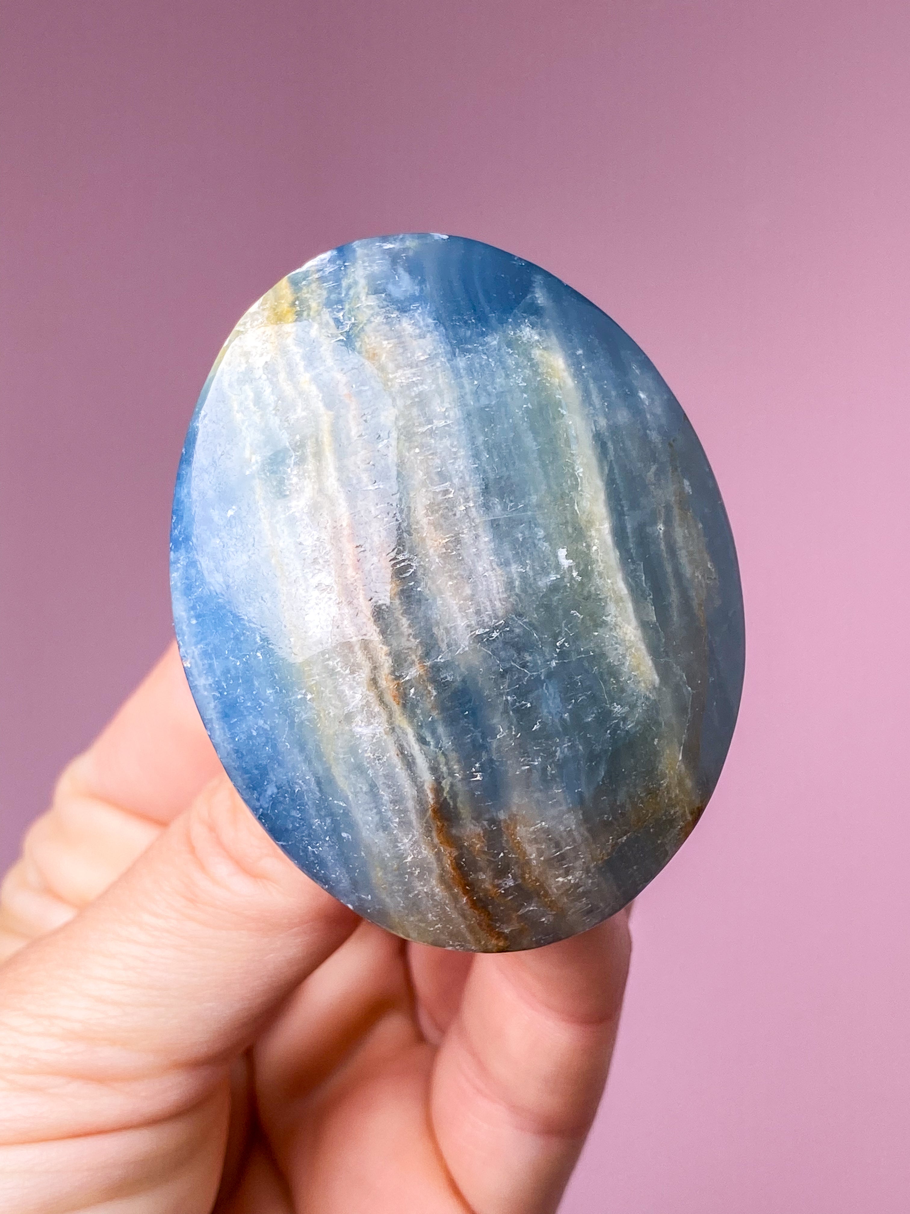 Blå Onyx Palmstone (Nr. 4)