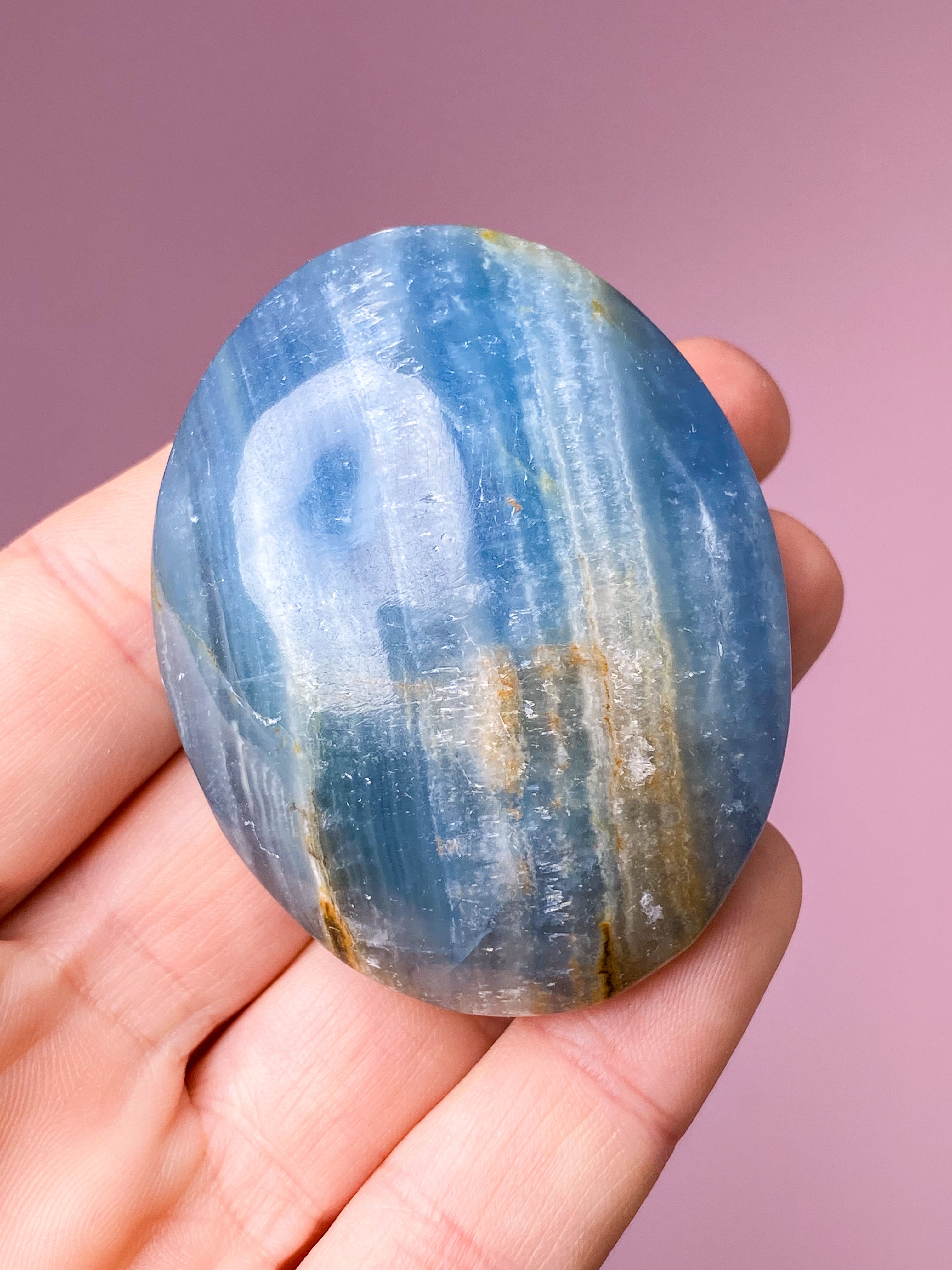 Blå Onyx Palmstone (Nr. 4)