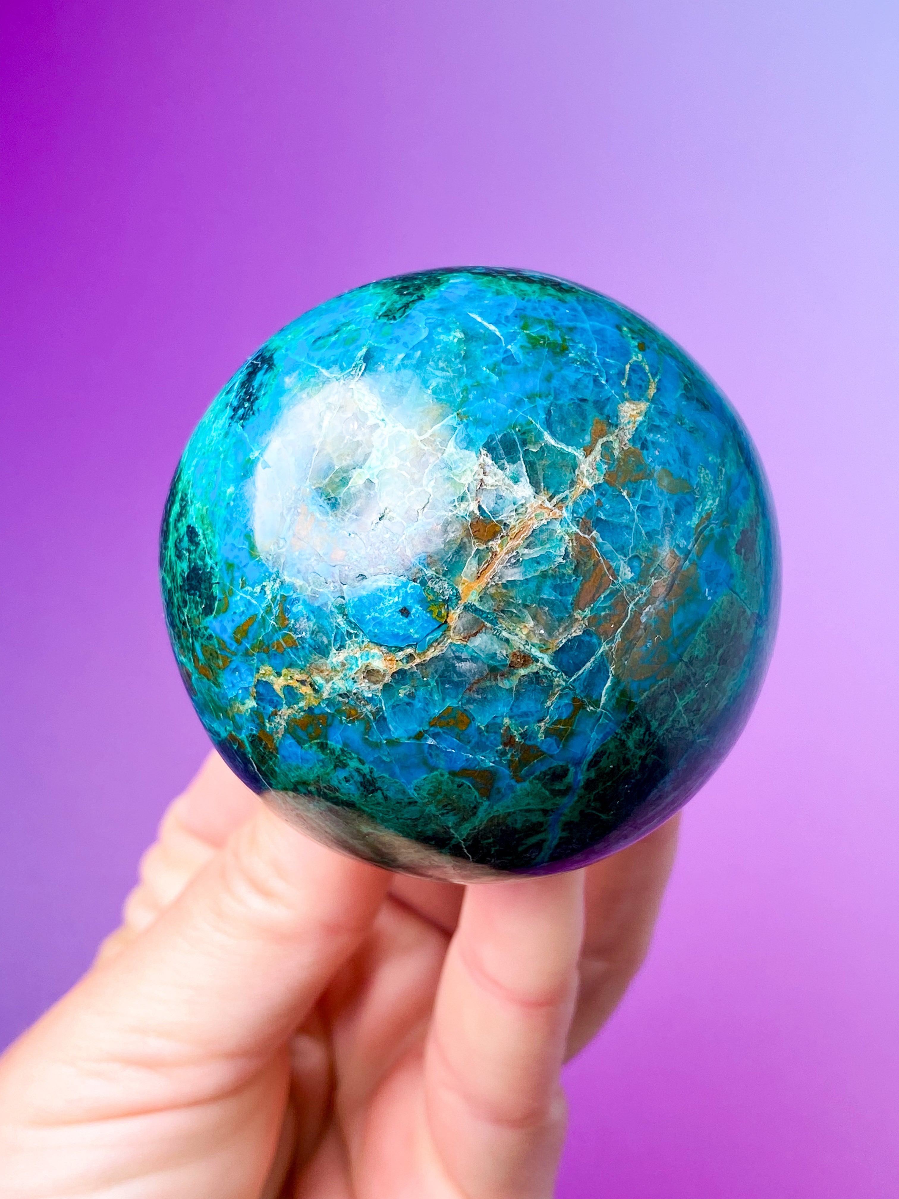 Chrysocolla polerad
