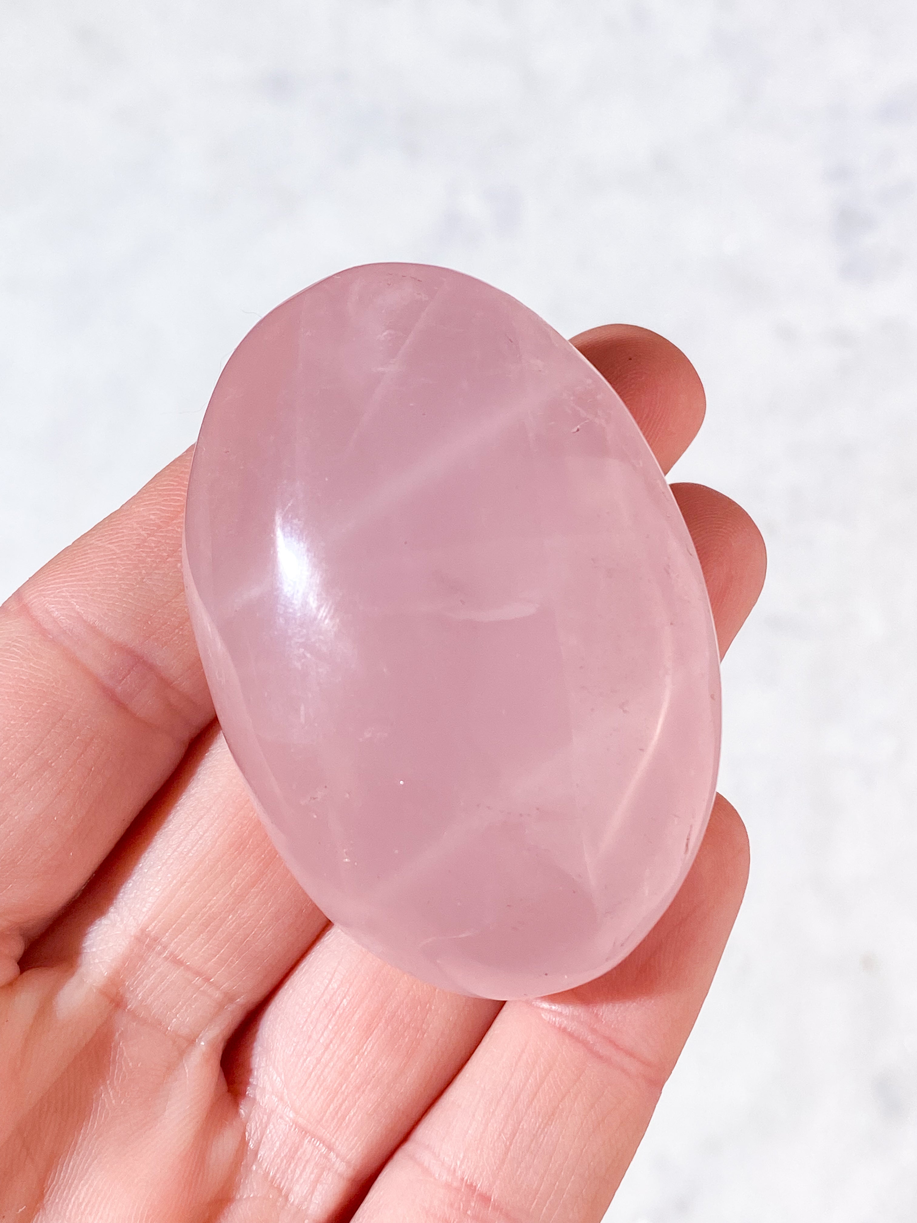 Rosenkvarts Palmstone (Nr 19)