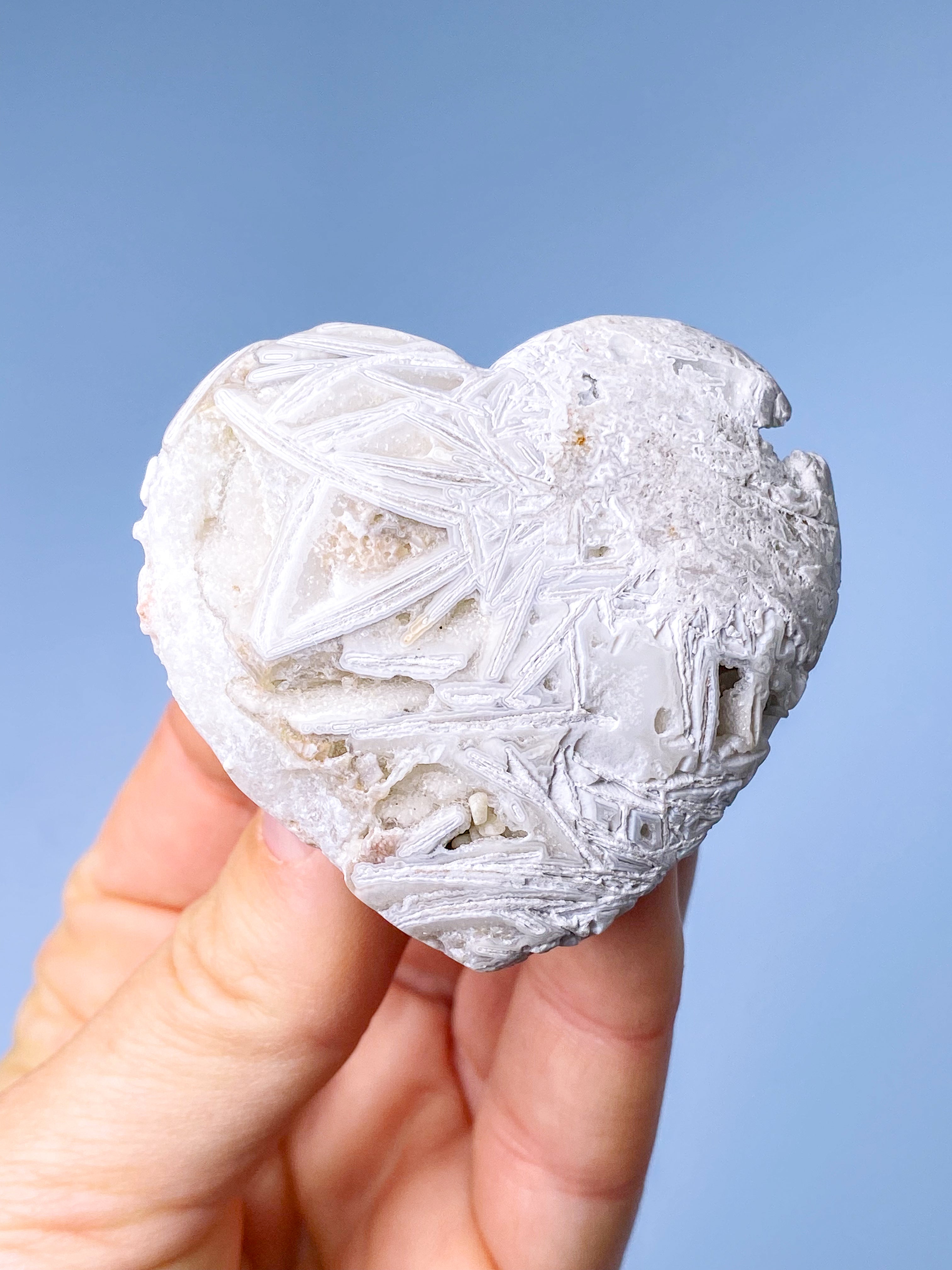 Vitt mexikanskt agathjärta (nr 1)