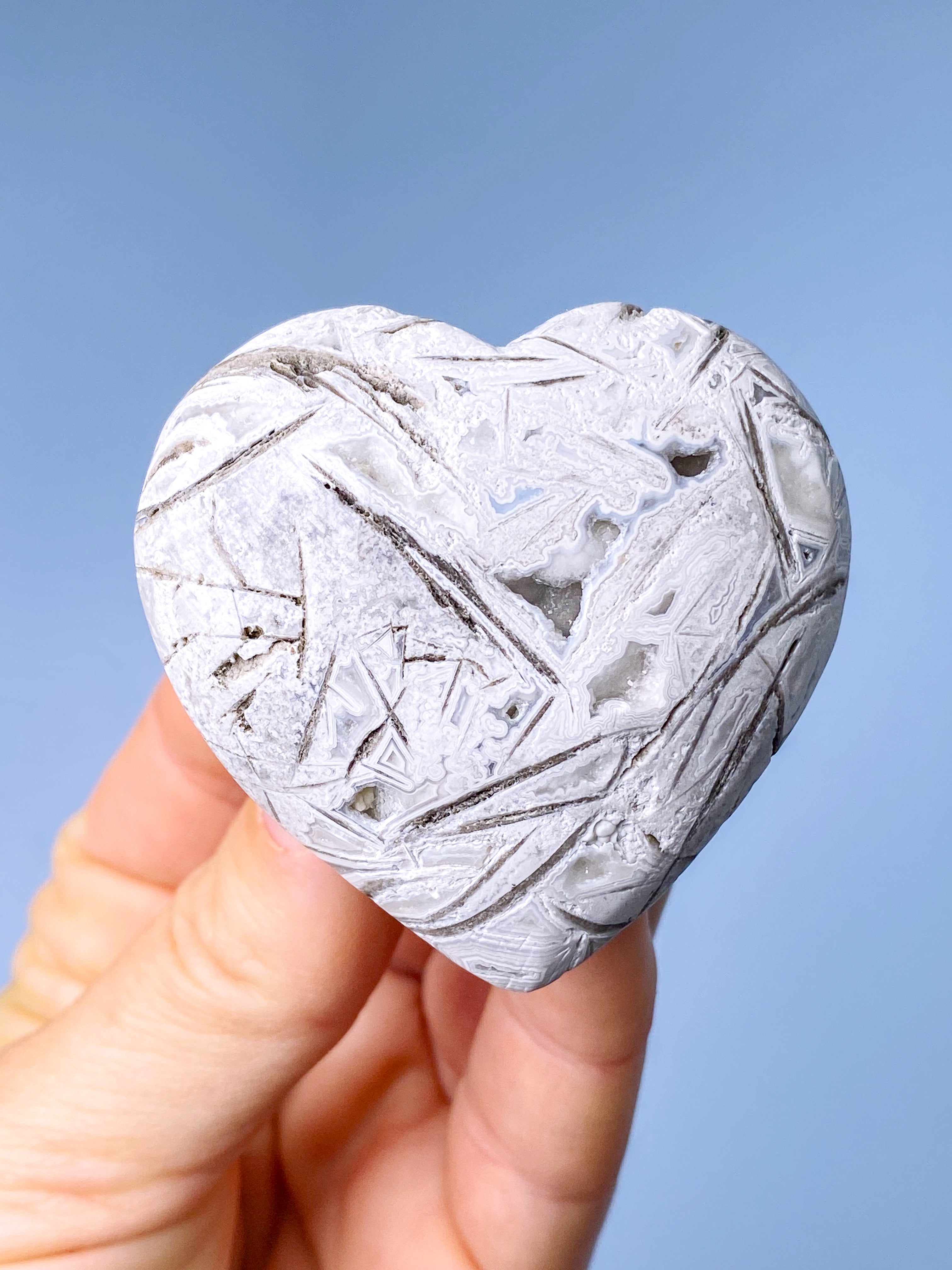 Vitt mexikanskt agathjärta (nr 1)