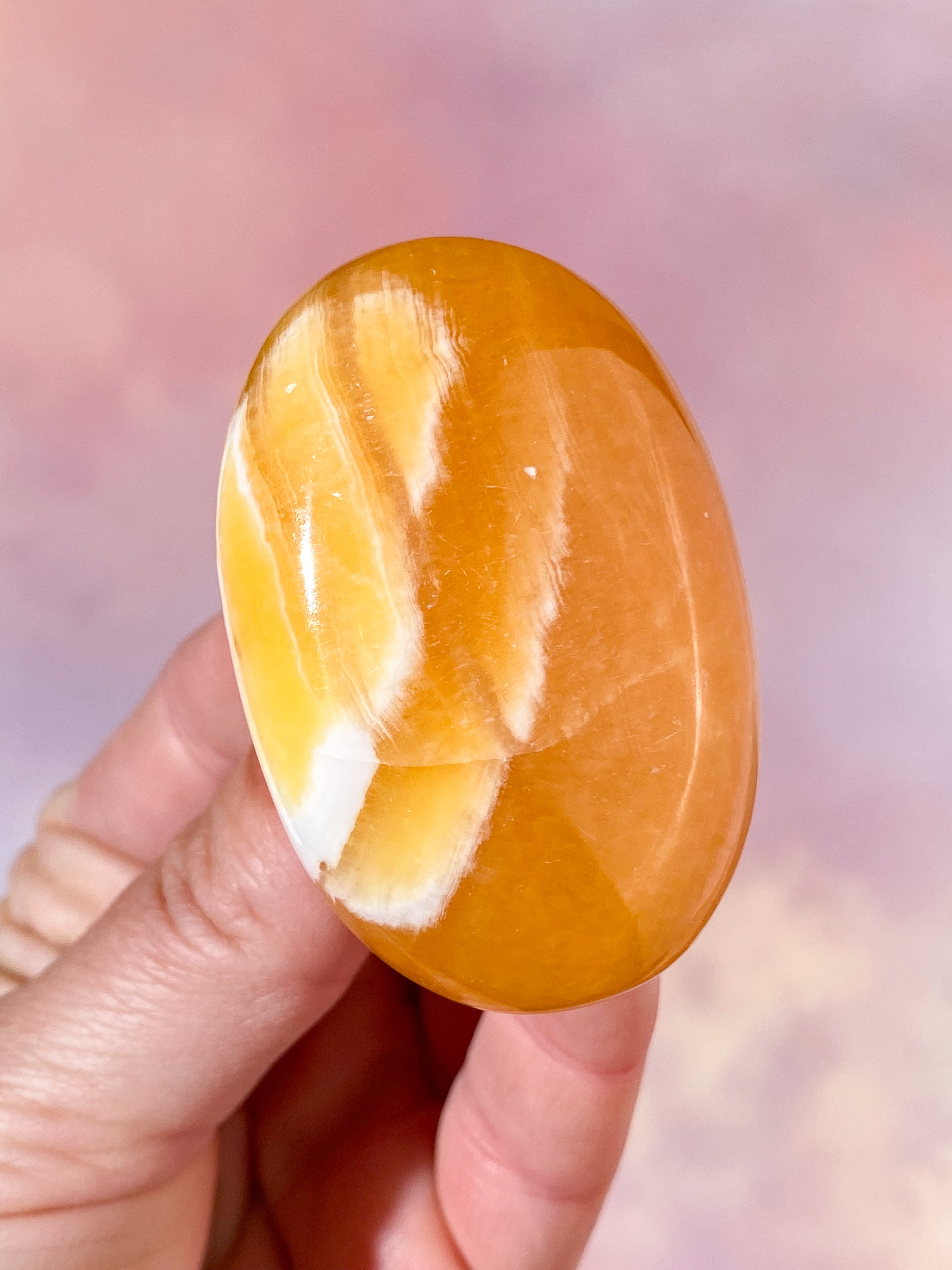 Orange kalcit, palmsten (nr 14)