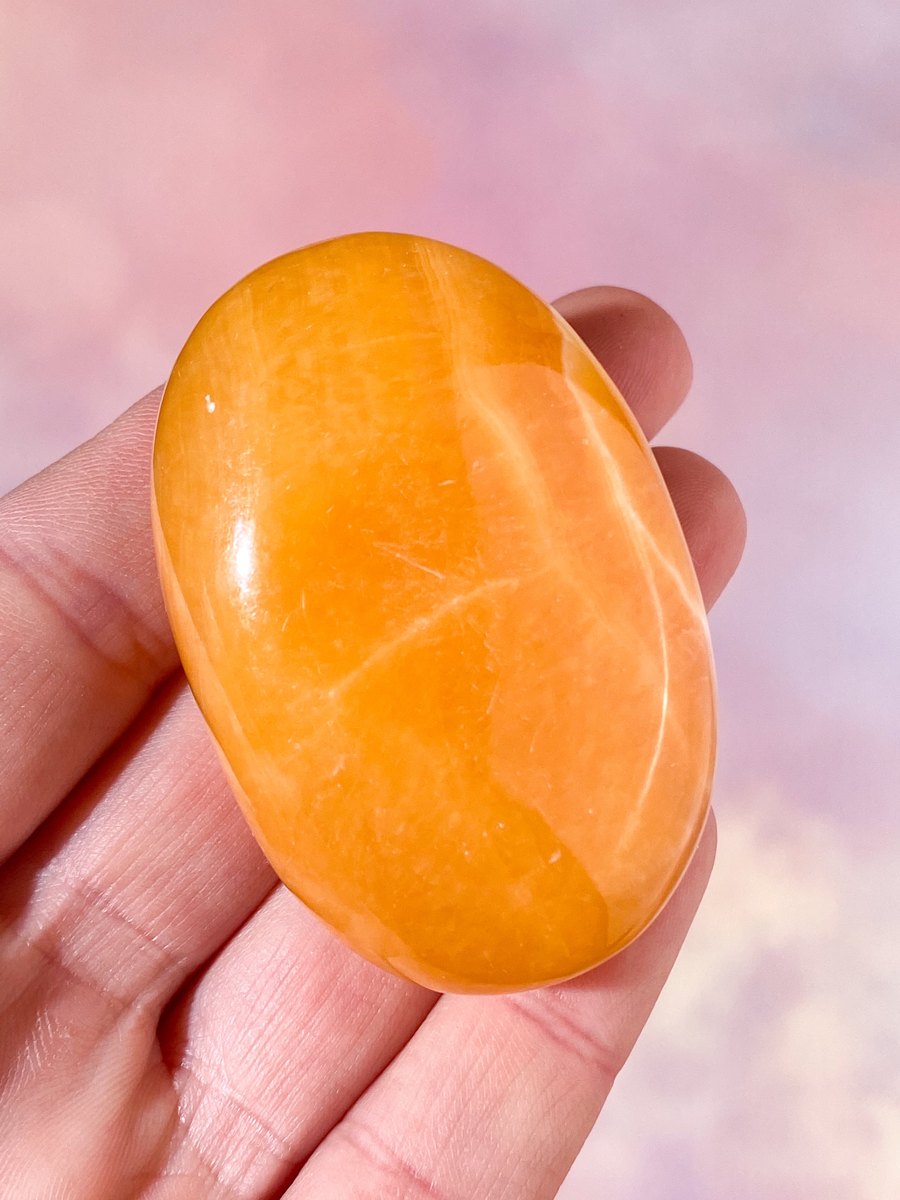Orange kalcit, palmsten (nr 14)