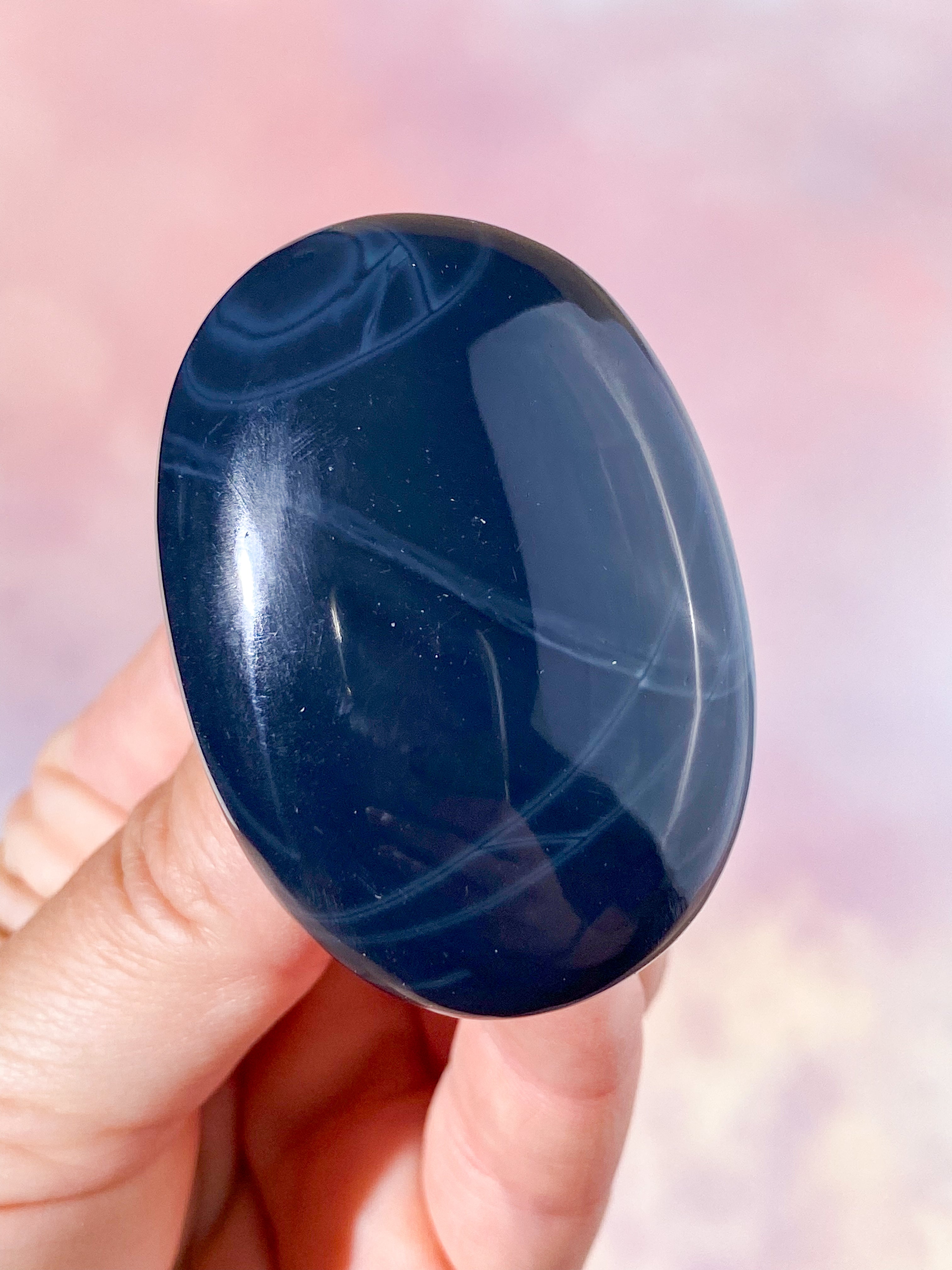 Spiderweb Obsidian Palmstone (Nr. 5)