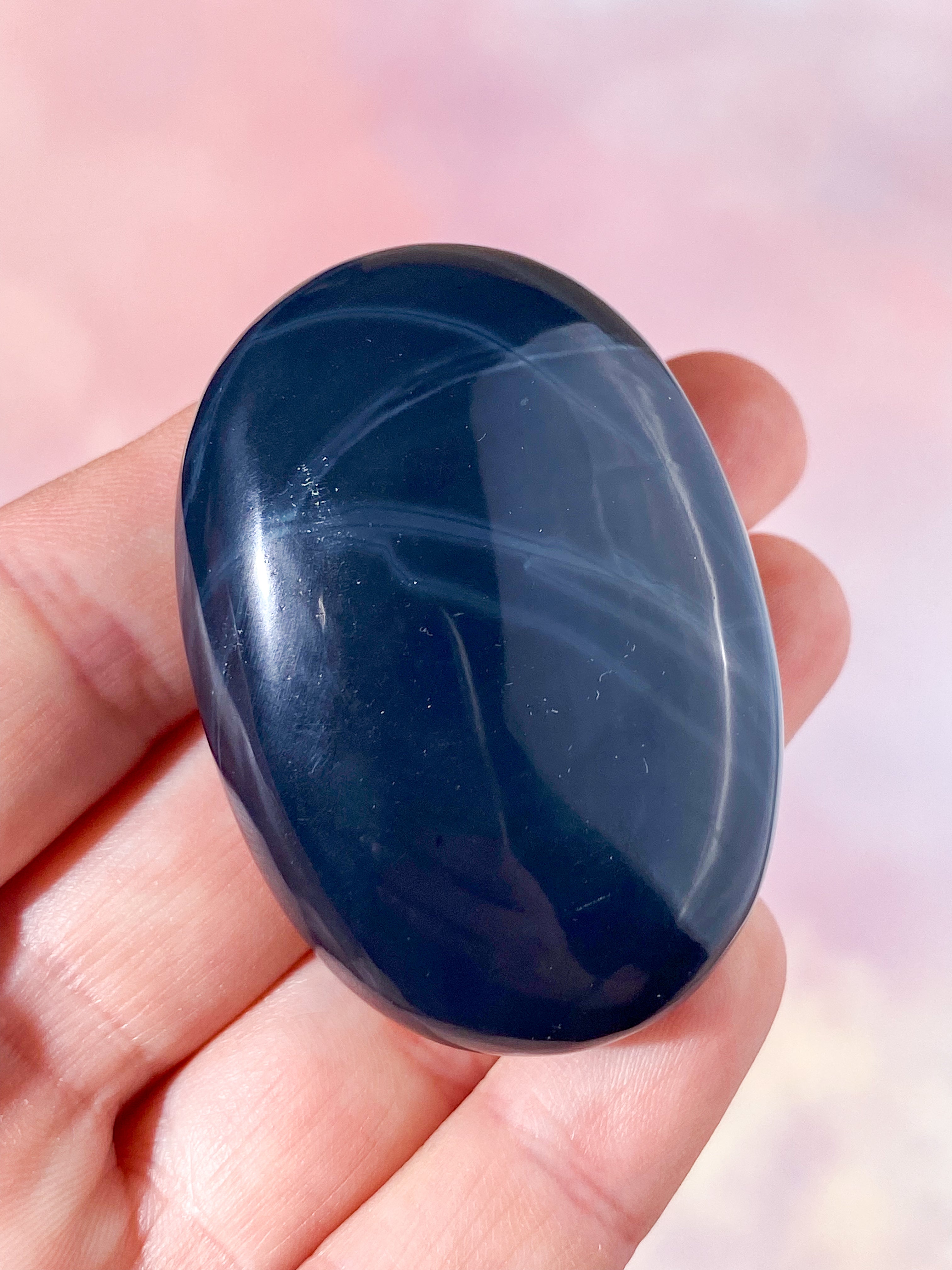 Spiderweb Obsidian Palmstone (Nr. 5)