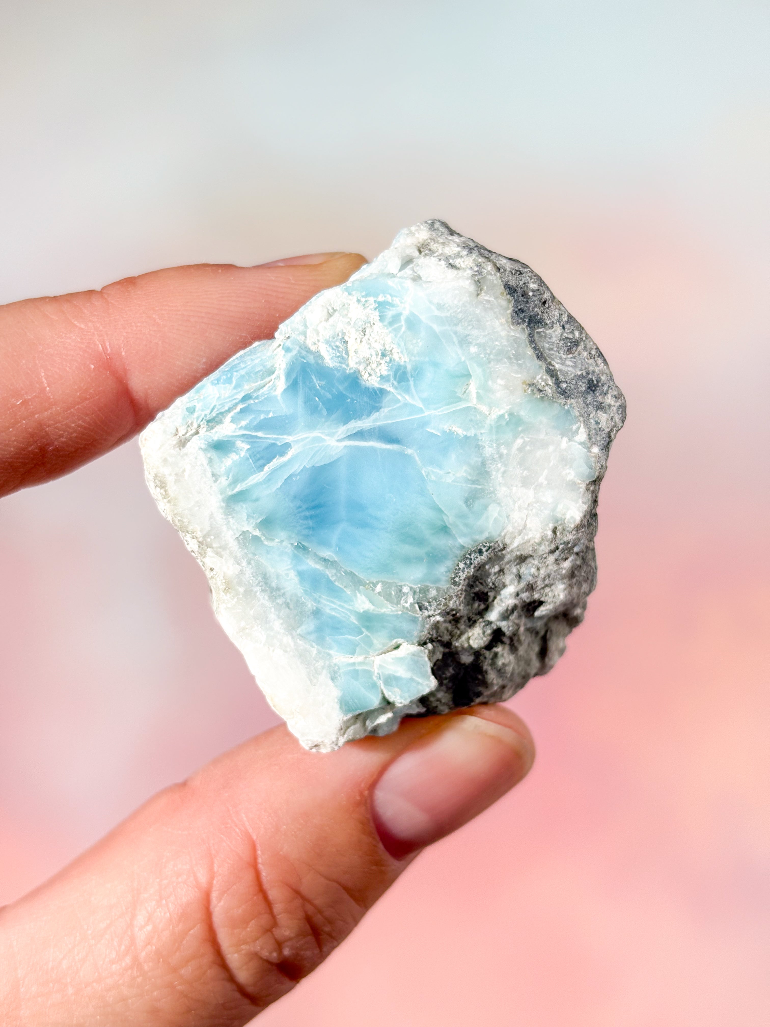 Larimar Rå Poleret (Nr. 48) Eksklusiv Kvalitet