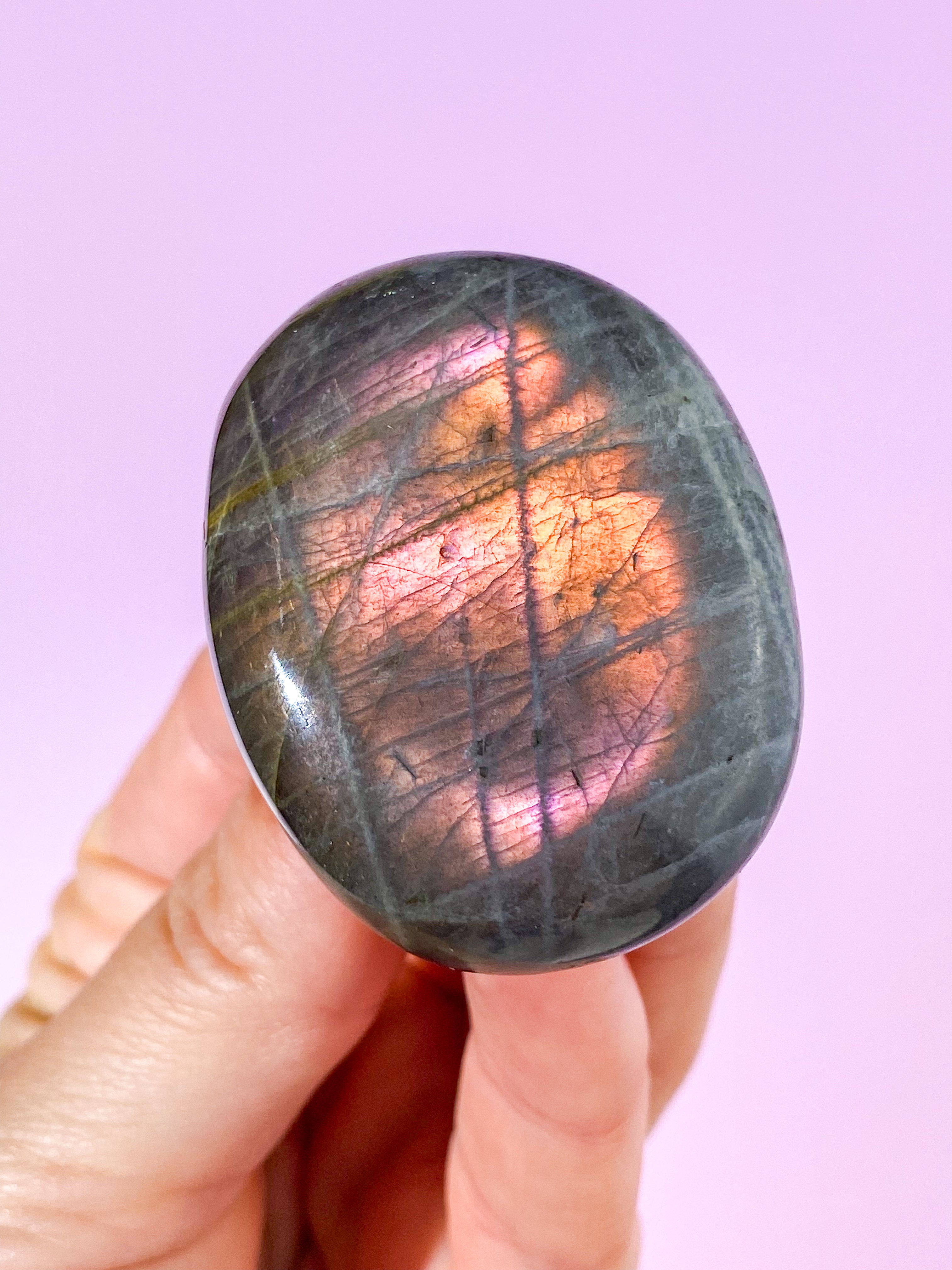 Sunset Labradorit Palmstone (Nr. 6)