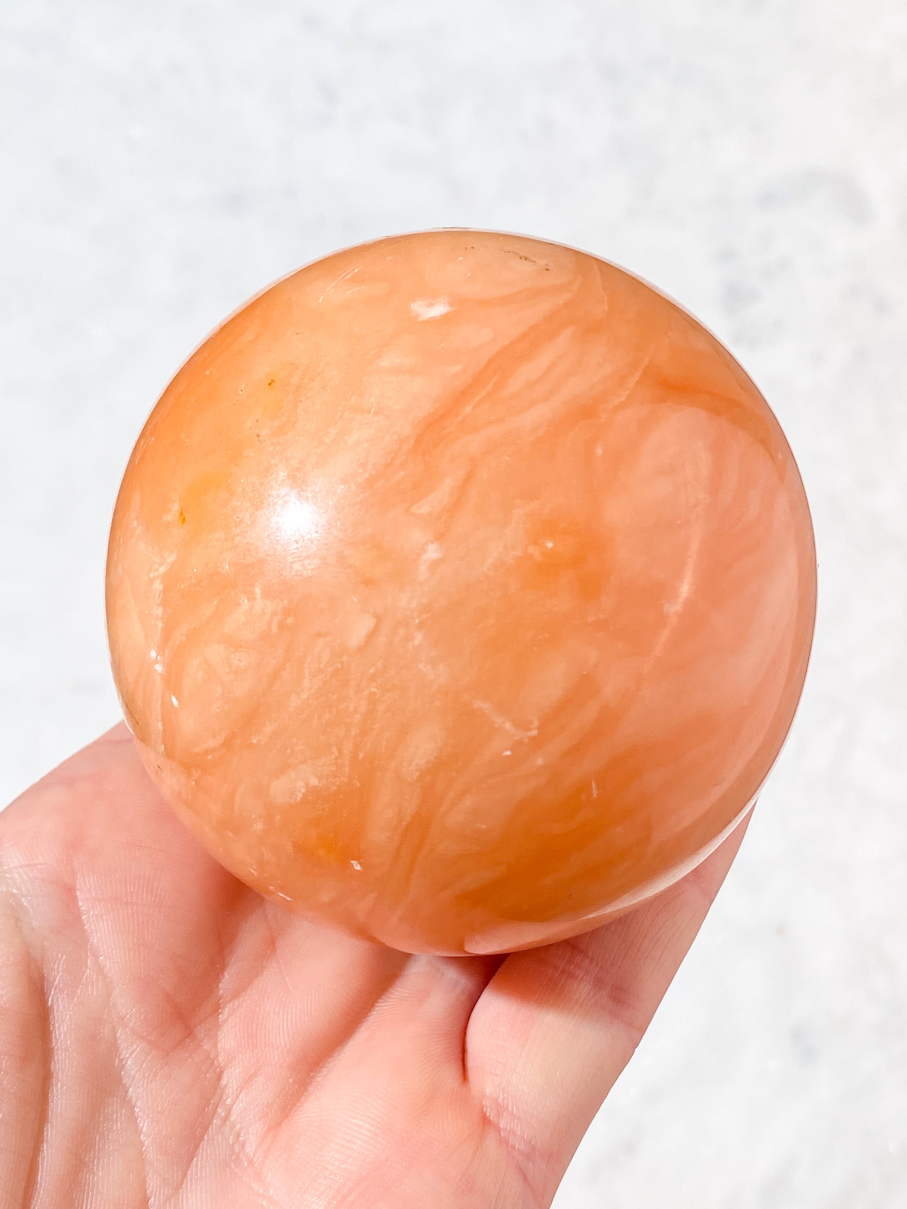 Orange Twist Calcit Kugle (Nr. 2)