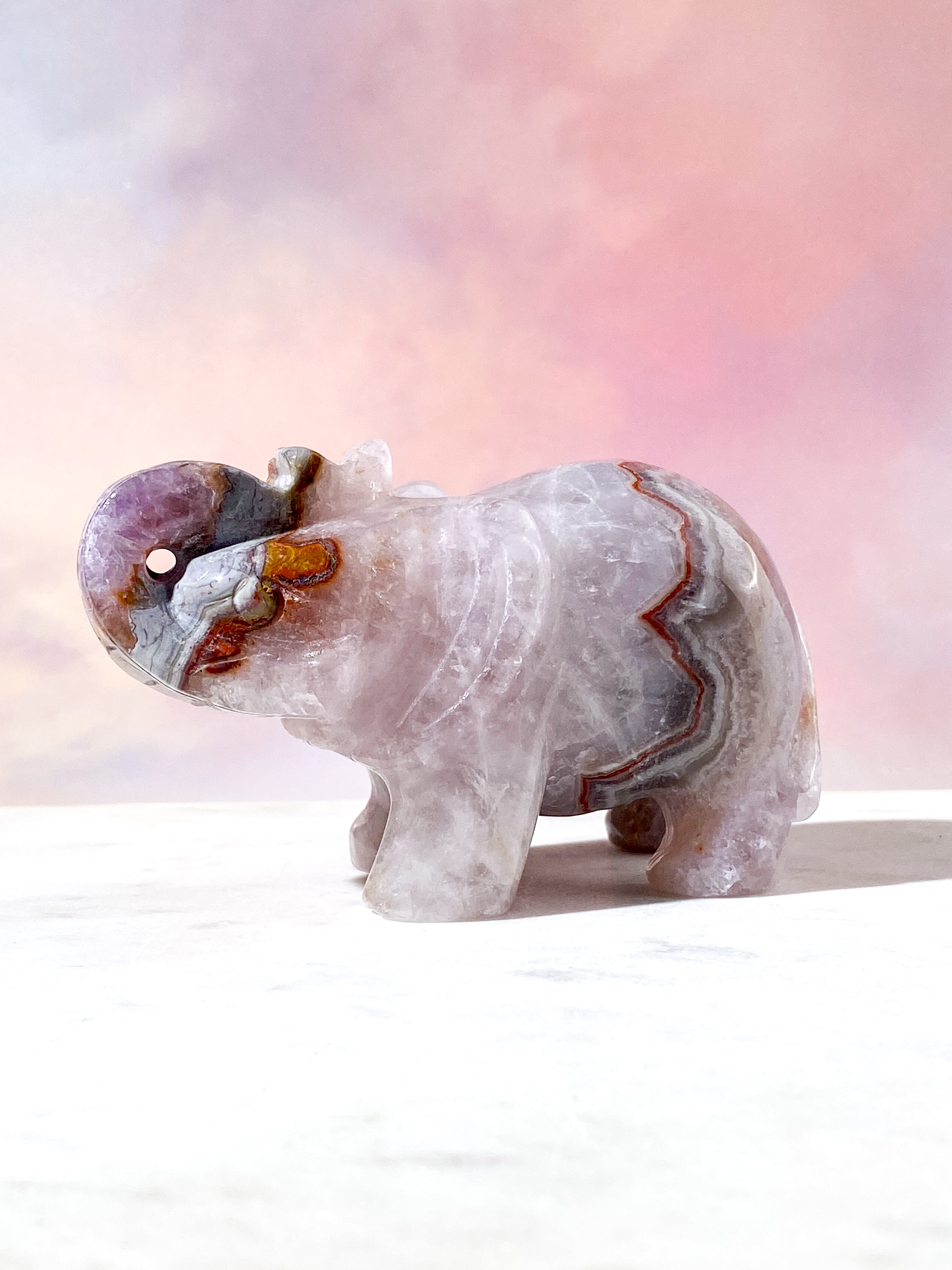 Mexico Agat & Ametyst Elefant (Nr. 1)