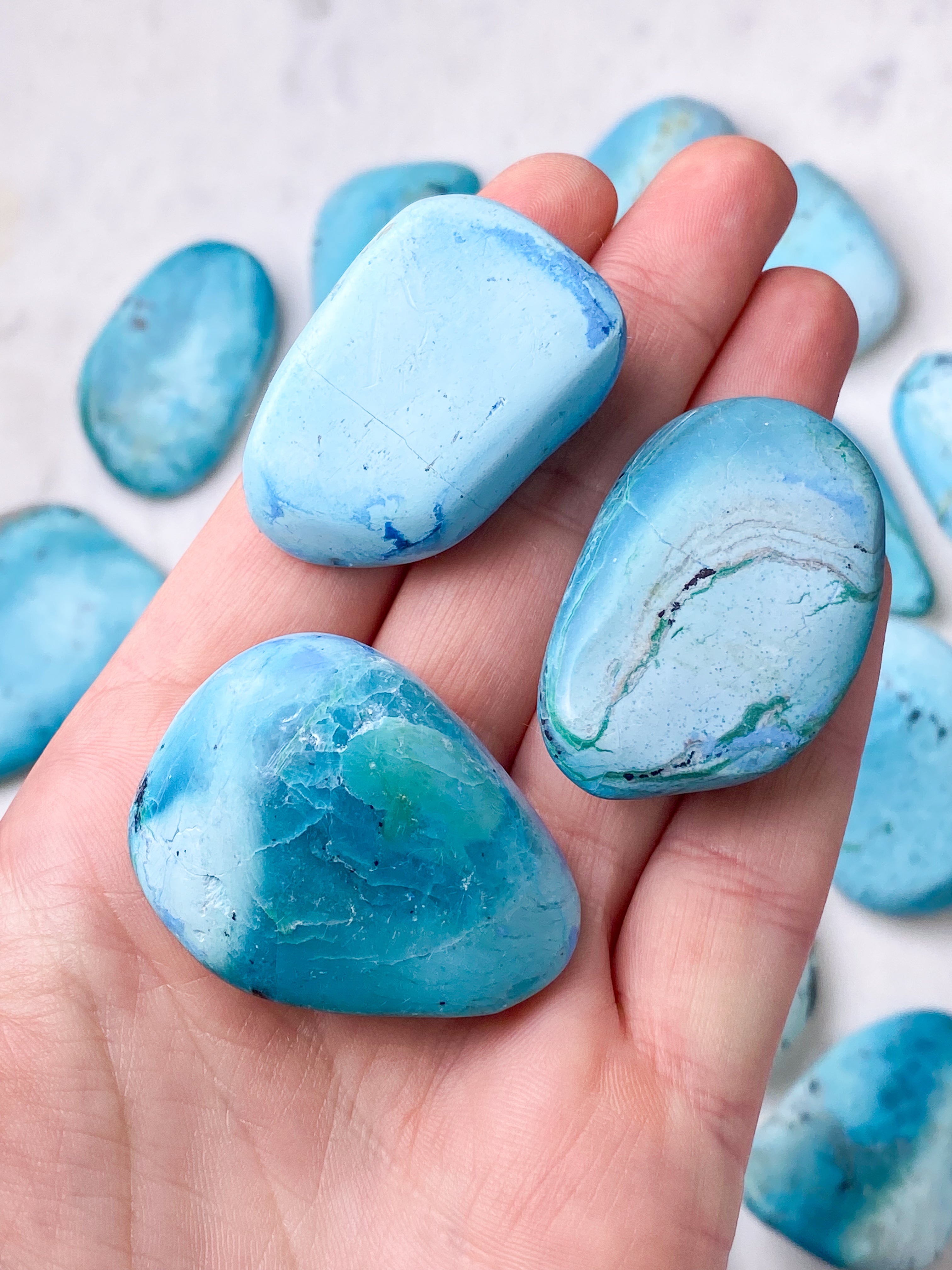 Akva Chrysocolla polerad