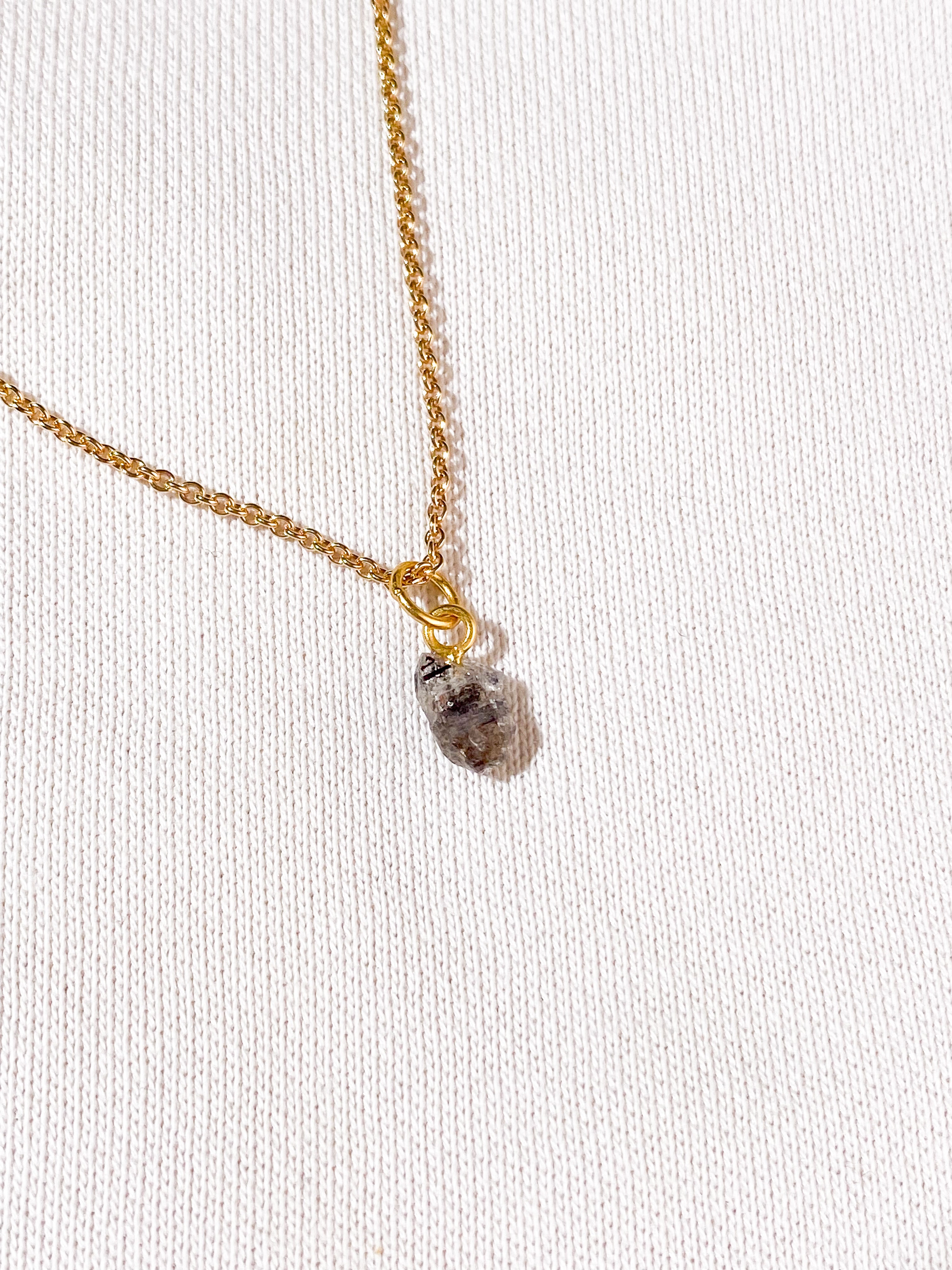 Akvamarin - Petite Heart - Guld