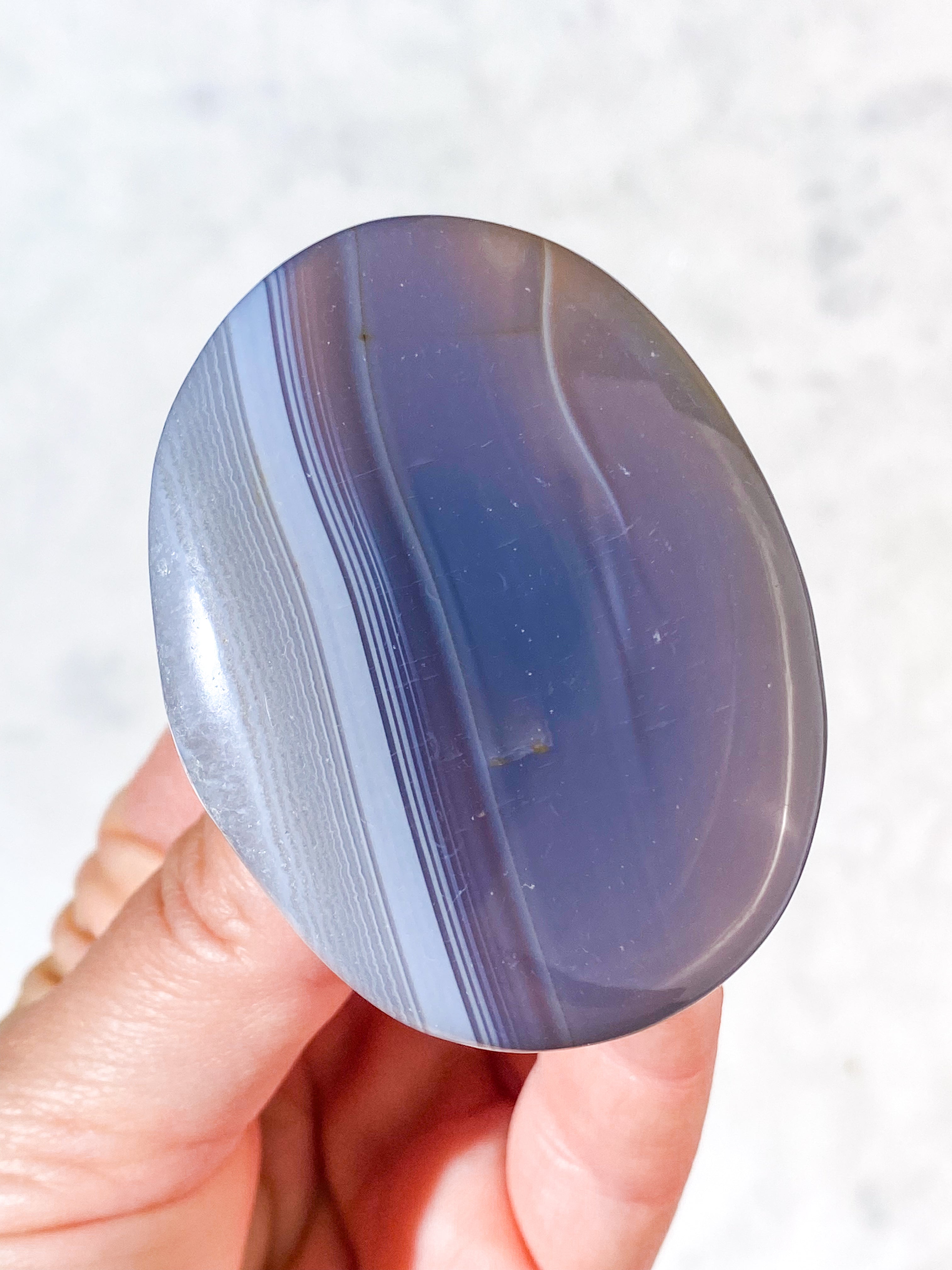 Naturlig Agat Palmstone (Nr. 17)