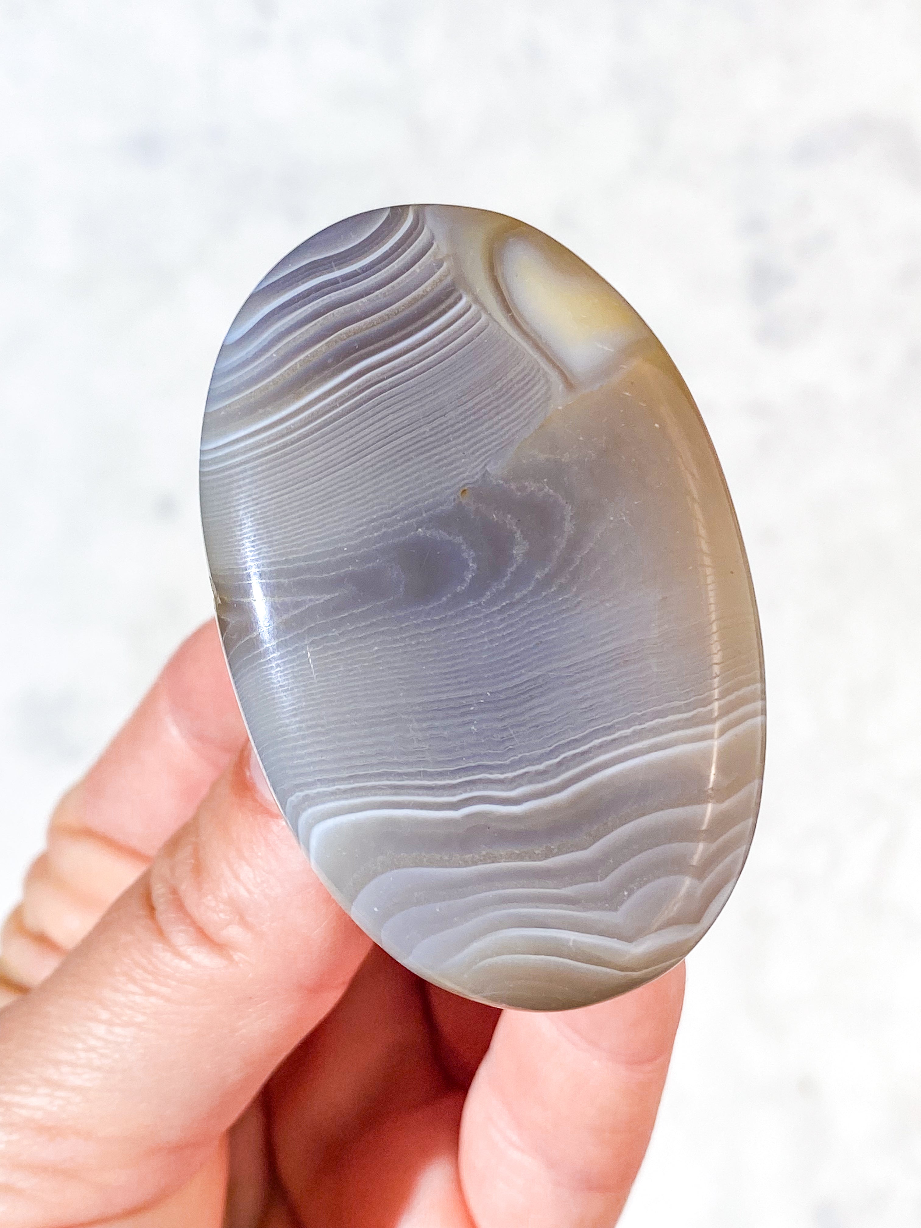 Naturlig Agat Palmstone (Nr. 18)