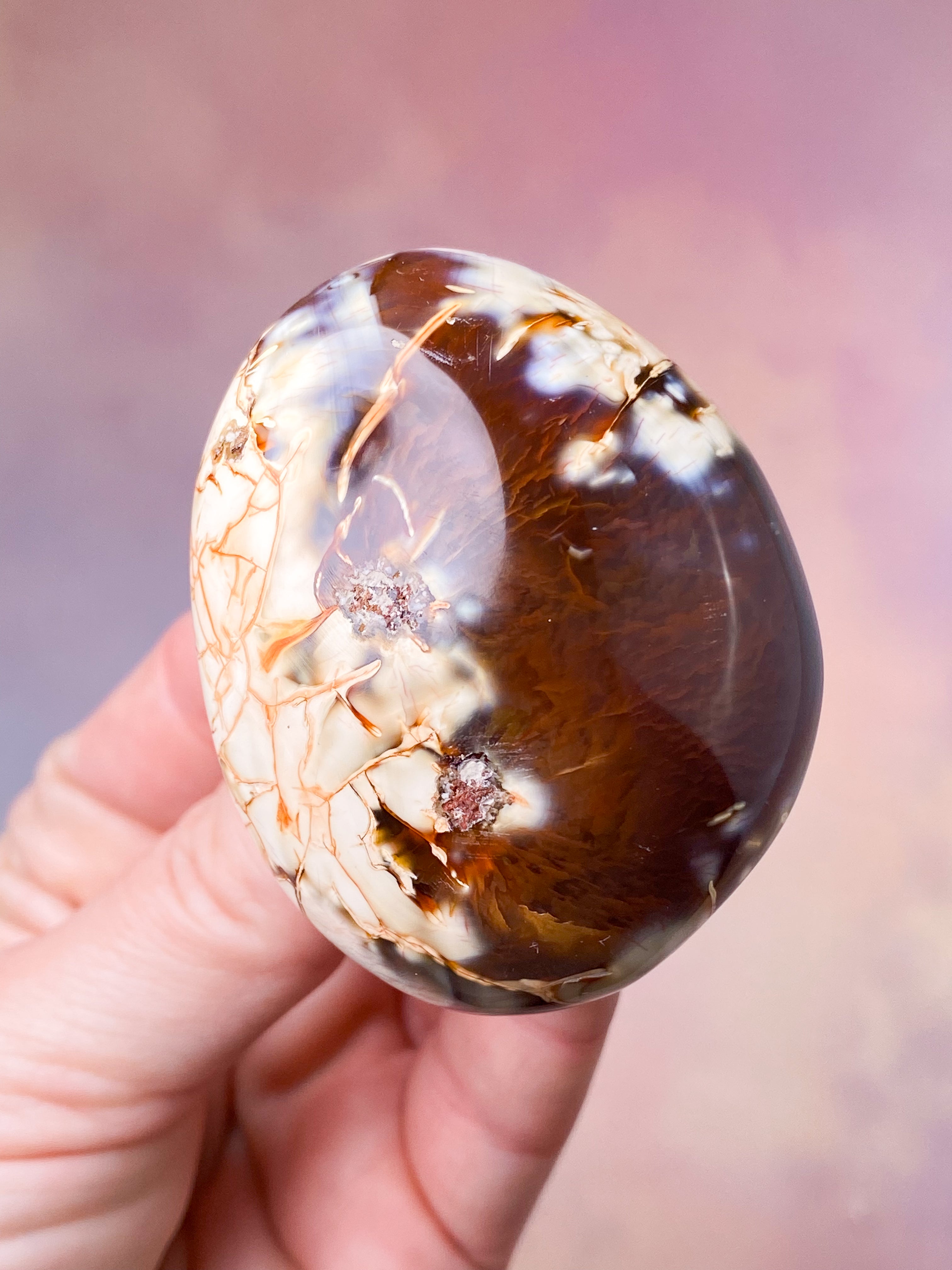 Carnelian Orca Agate Palmstone (nr 2)