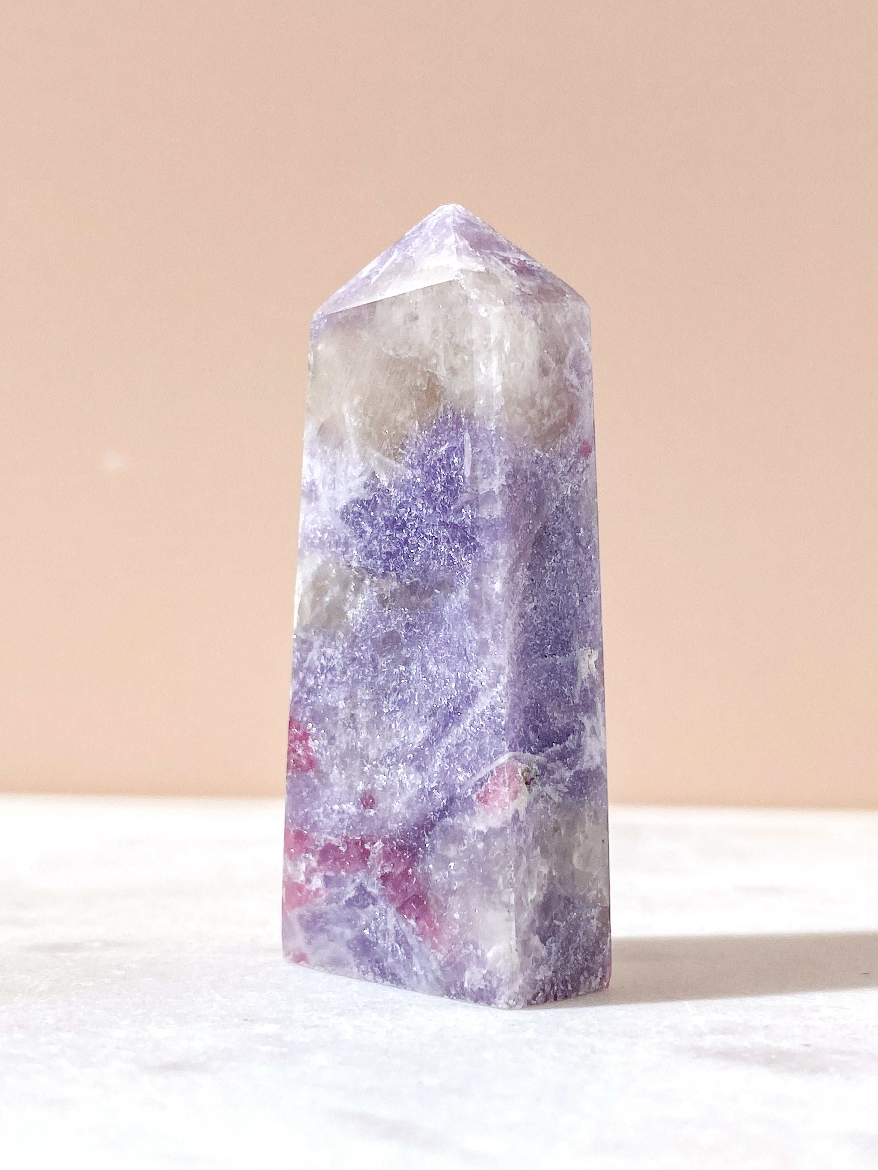 Pink Turmalin & Lepidolit Tårn (Nr. 6) Unicorn Stone