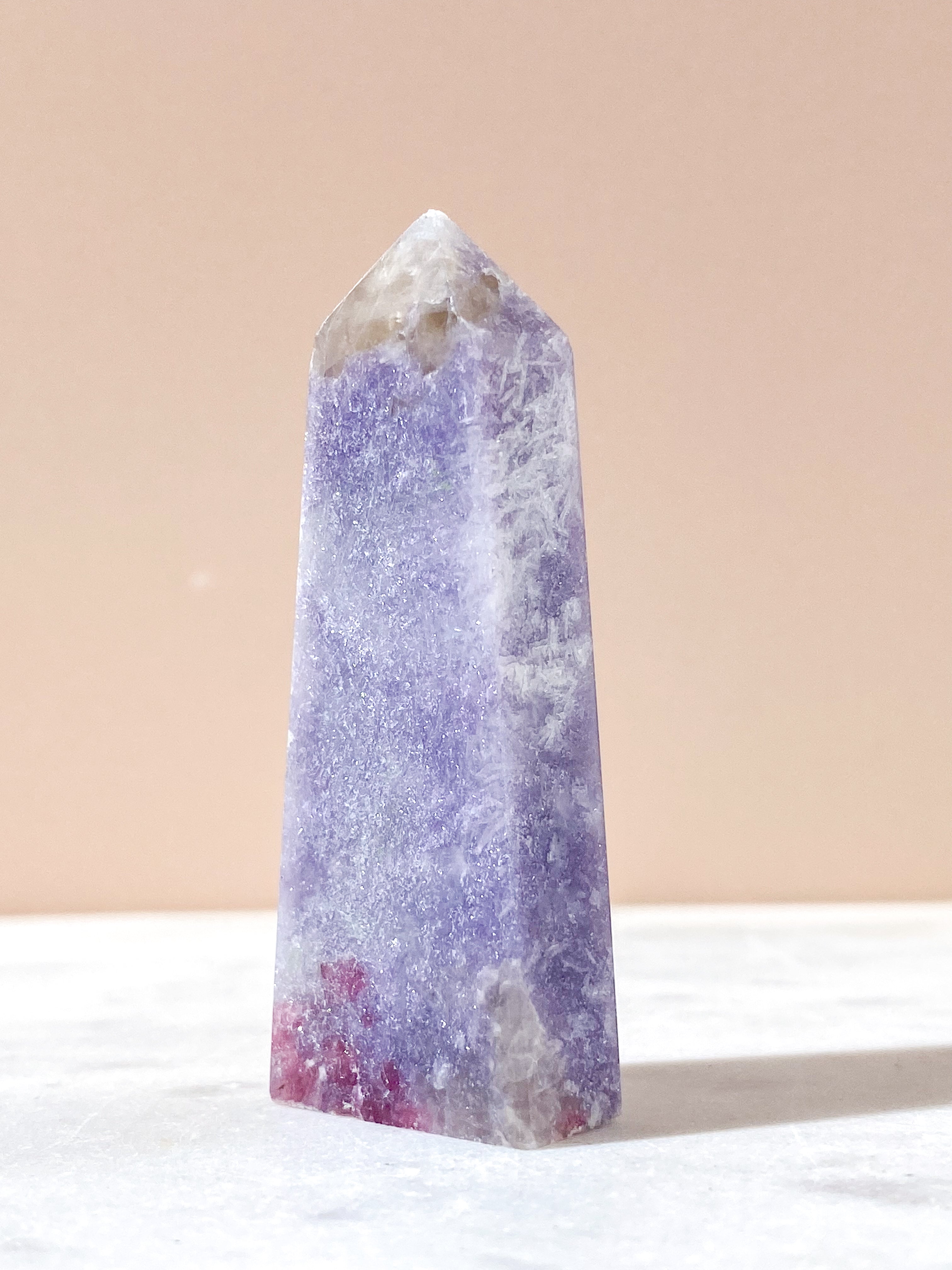 Pink Turmalin & Lepidolit Tårn (Nr. 13) Unicorn Stone