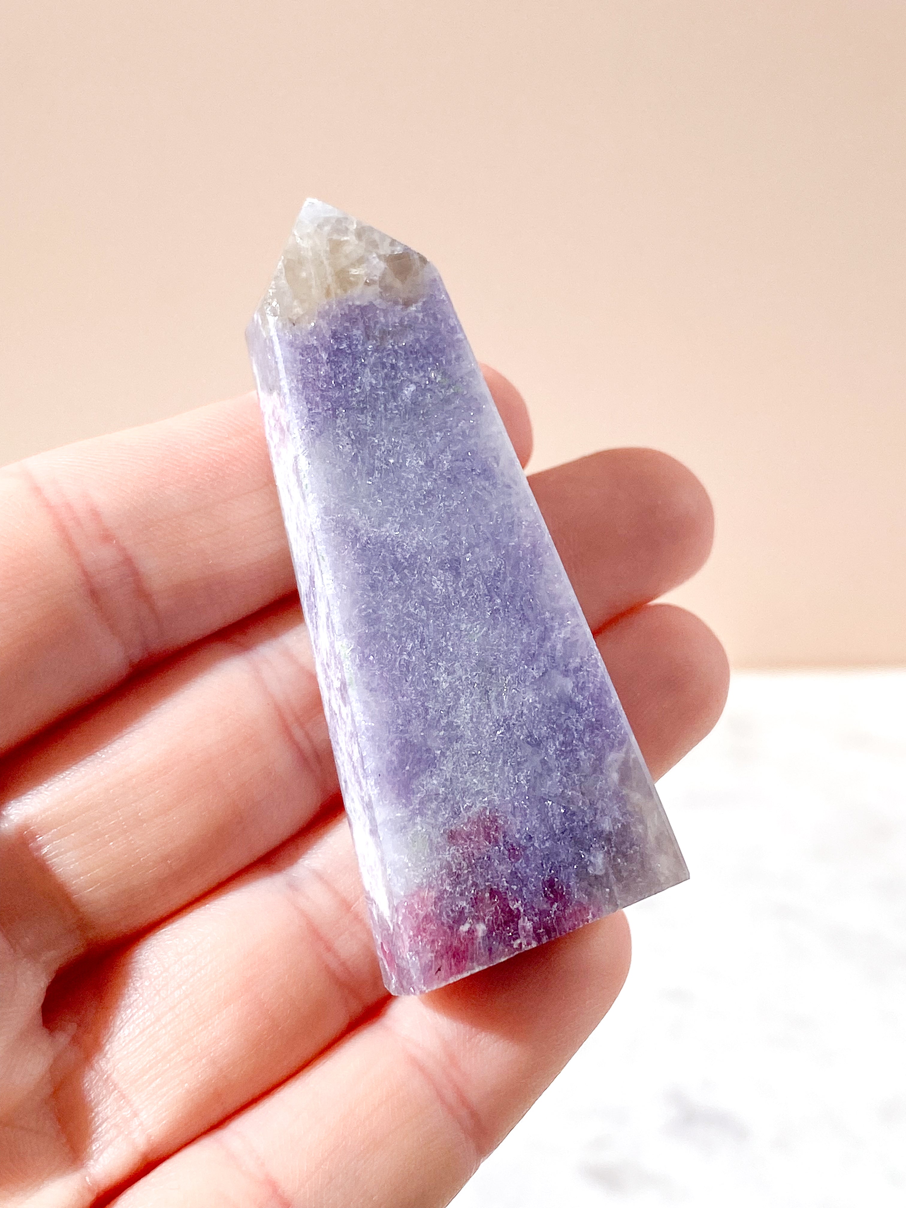 Pink Turmalin & Lepidolit Tårn (Nr. 13) Unicorn Stone